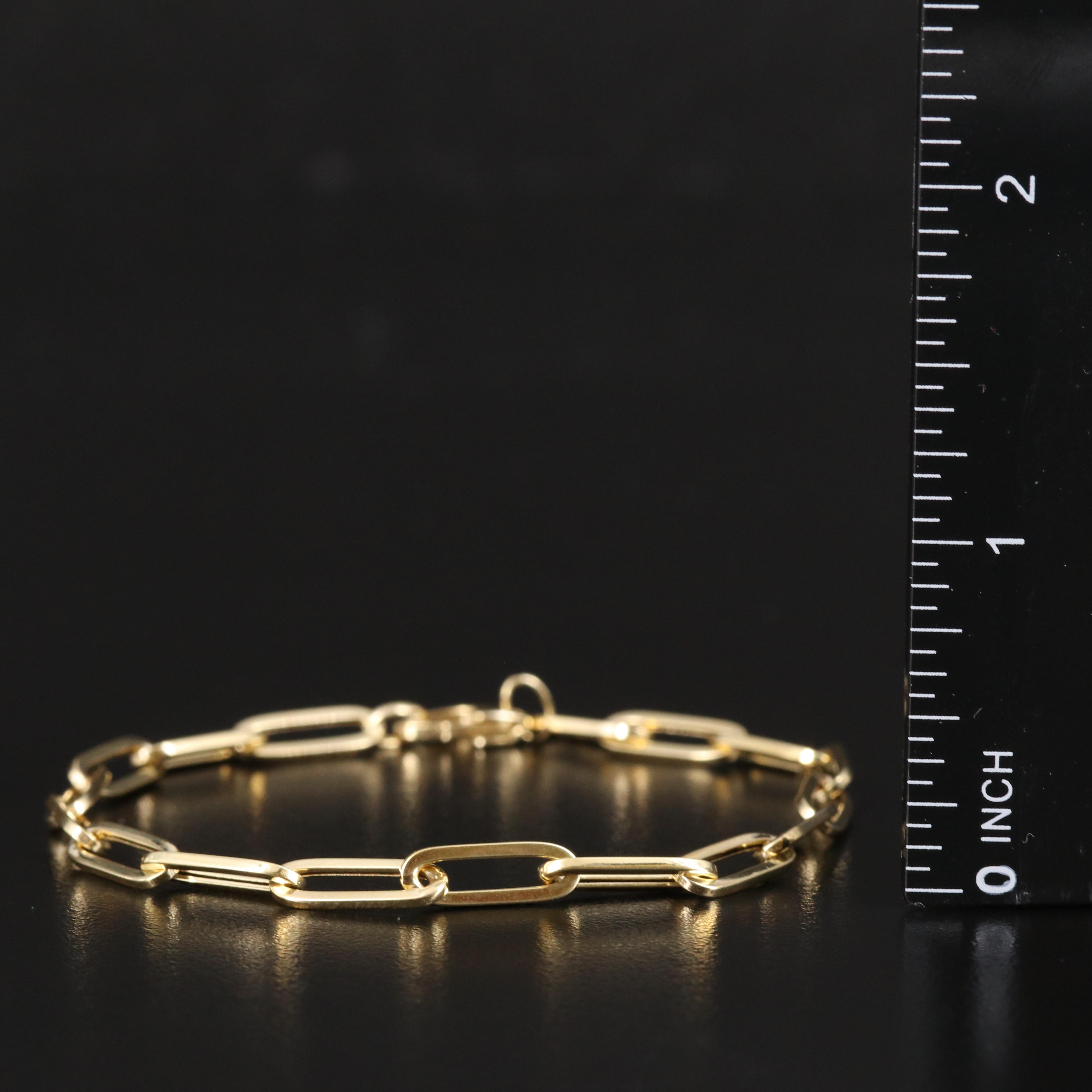 14K Paper Clip Chain Bracelet EBTH