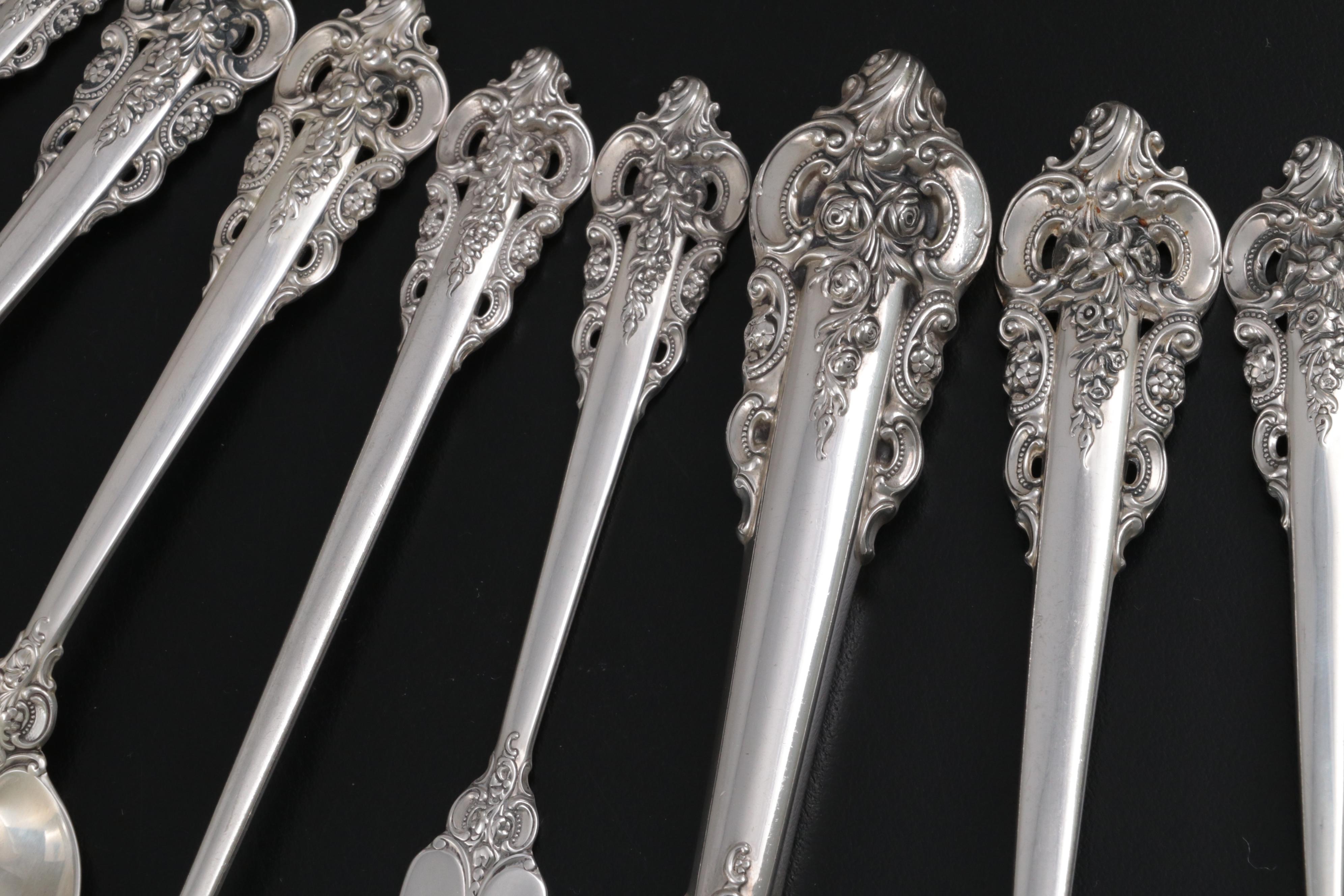 Wallace "Grand Baroque" Sterling Silver Flatware in Storage Chest EBTH