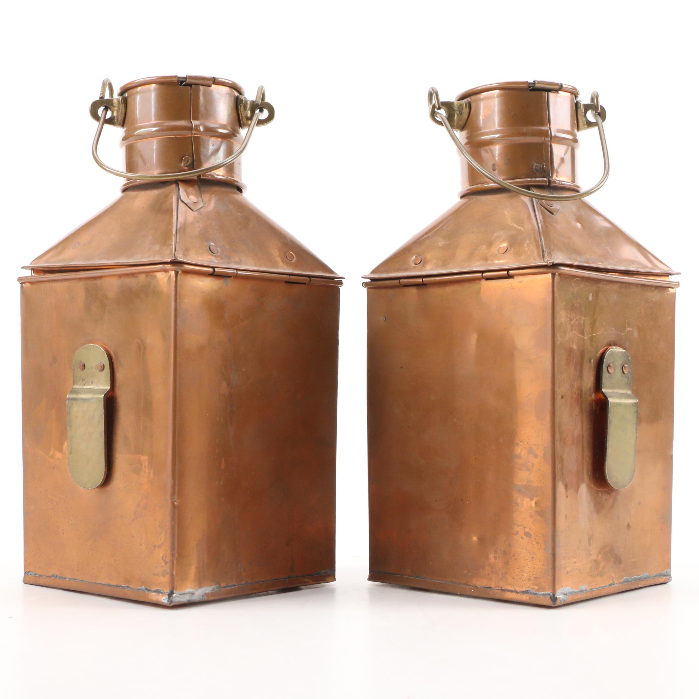CWC Hong Kong "Port" and "Starboard" Copper Candle Lanterns EBTH