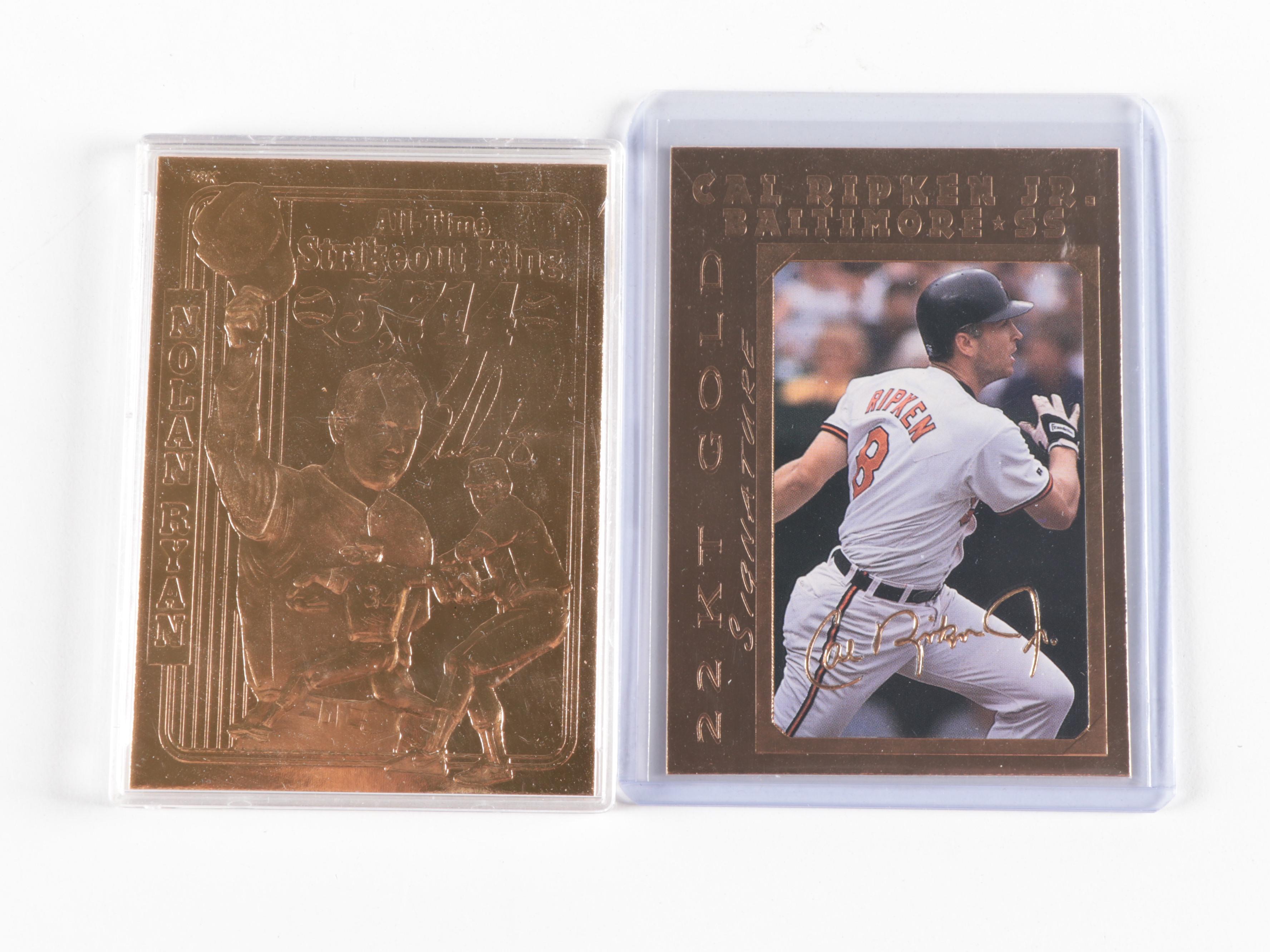 1996 Bleachers 23K Gold Mickey Mantle, Cal Ripken Jr., Nolan Ryan