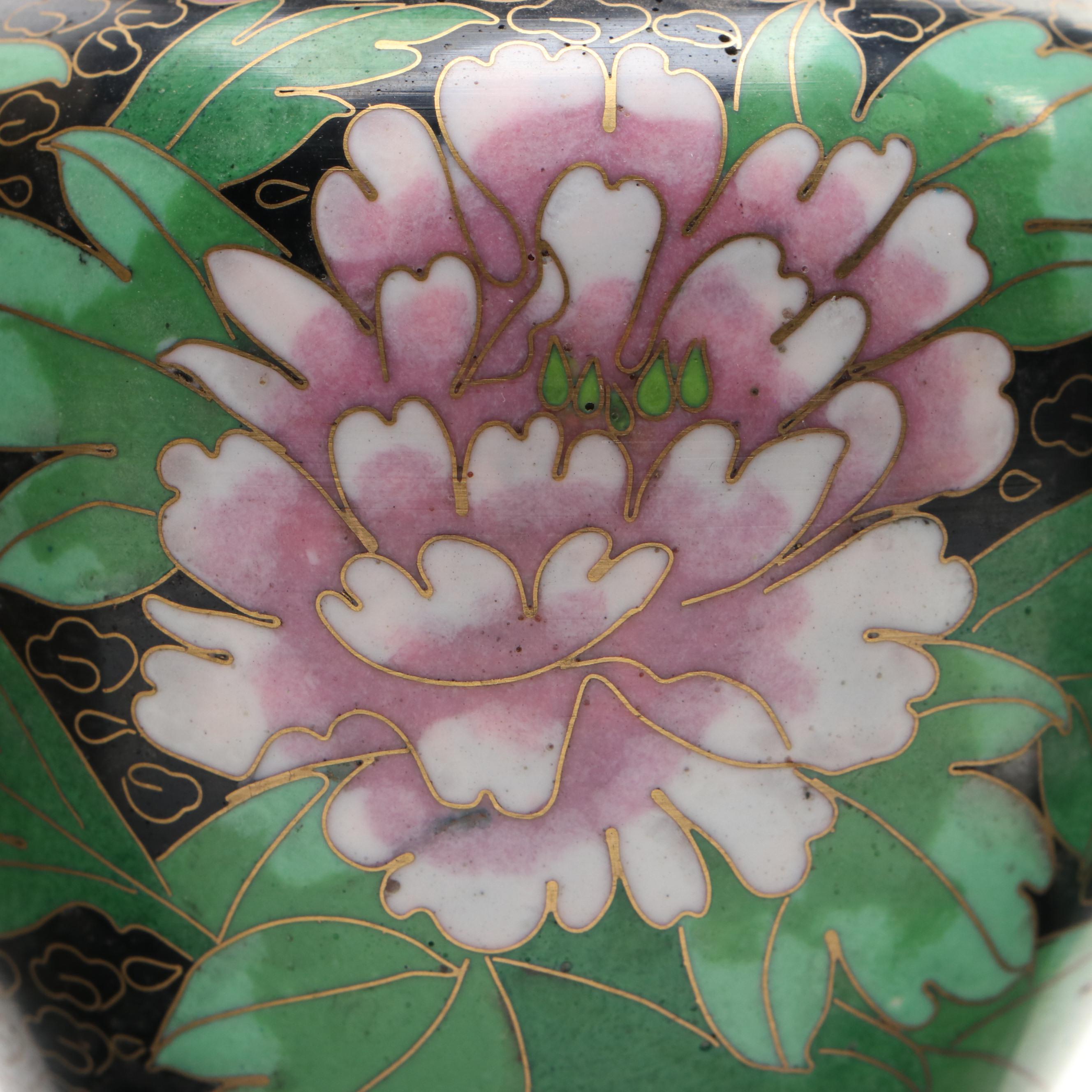 Chinese Cloisonné Ginger Jars and Decorative Champlevé Eggs EBTH