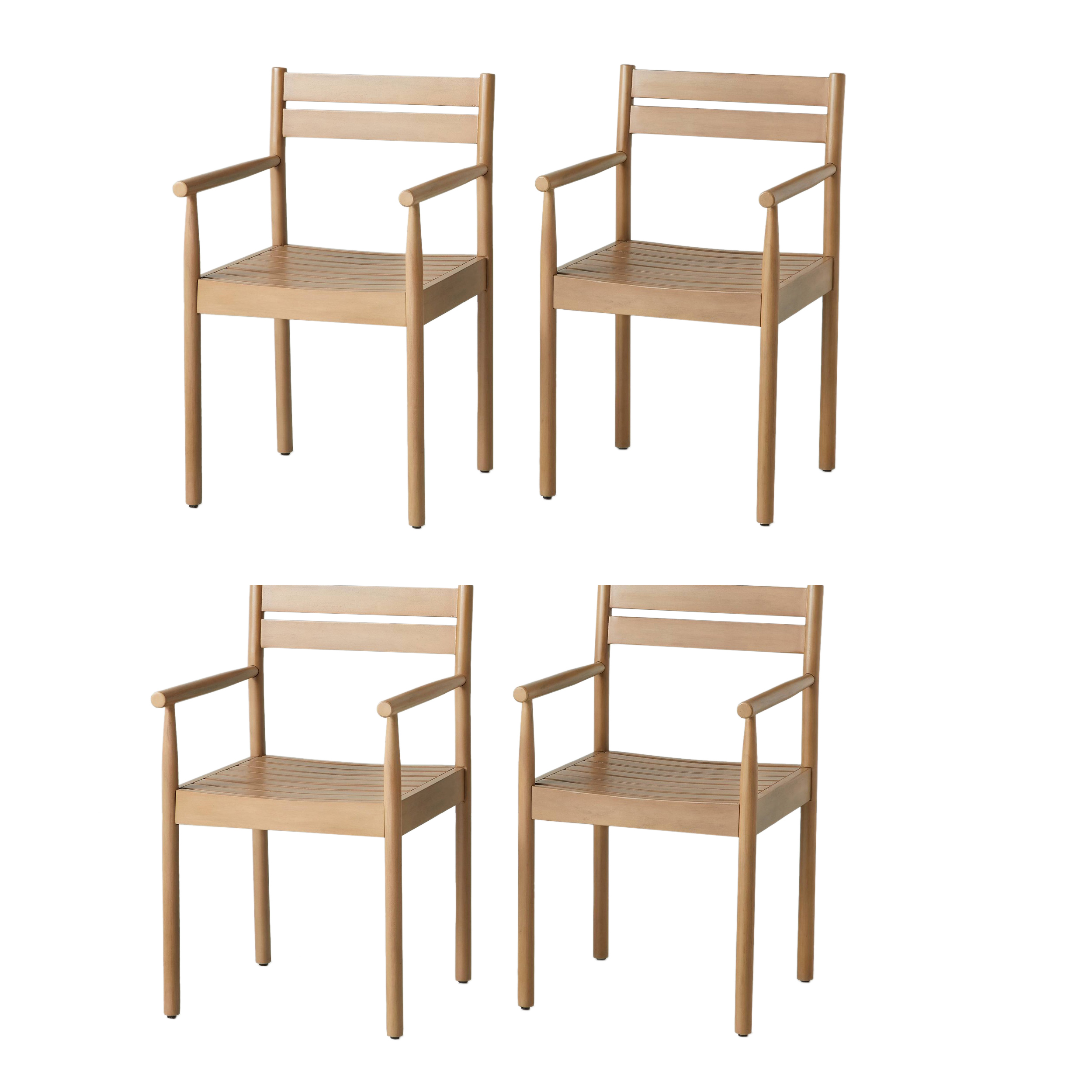 Hearth & Hand with Magnolia Outdoor Slat Wood Captain Dining Chairs EBTH