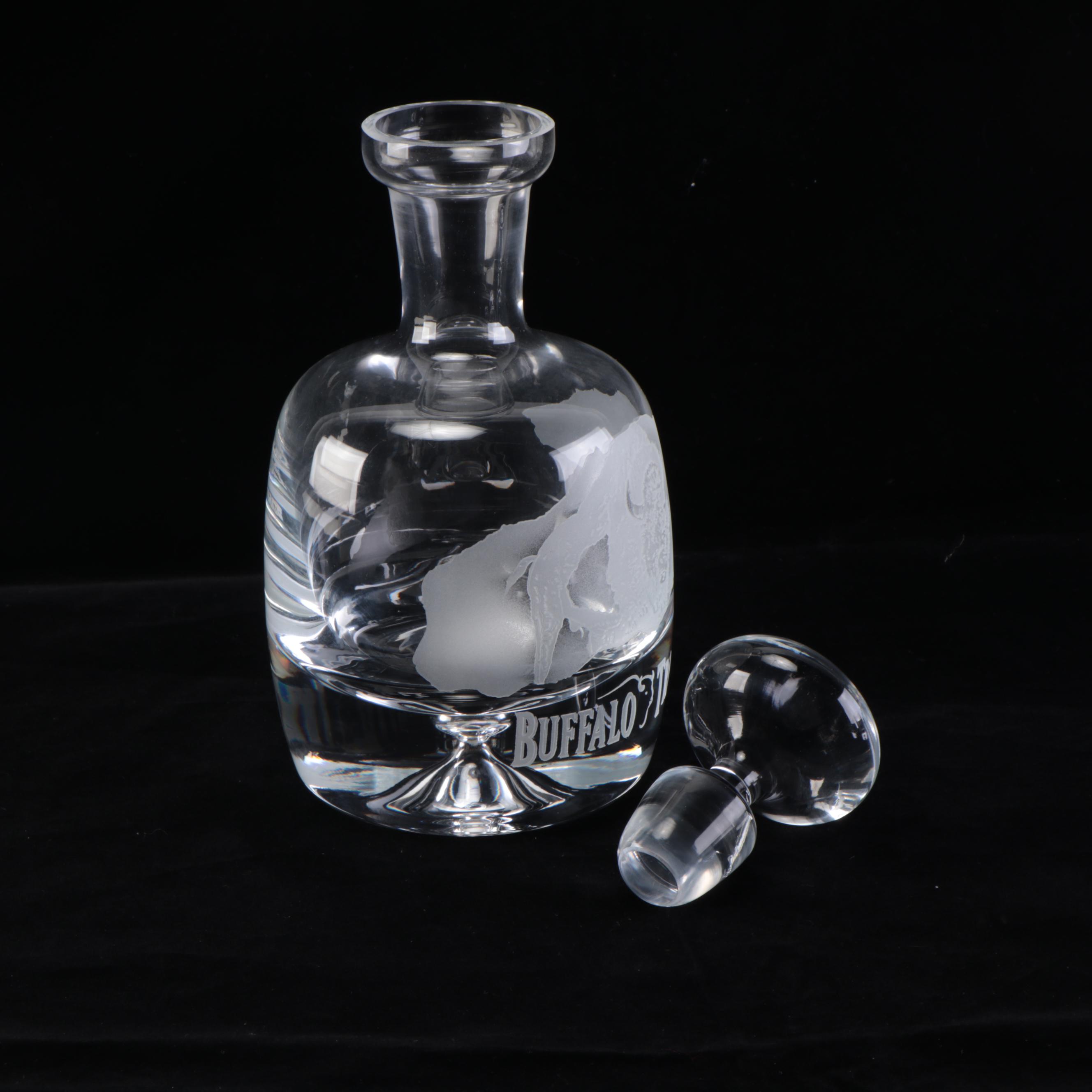 Buffalo Trace Etched Glass Decanter and Rocks Glasses EBTH