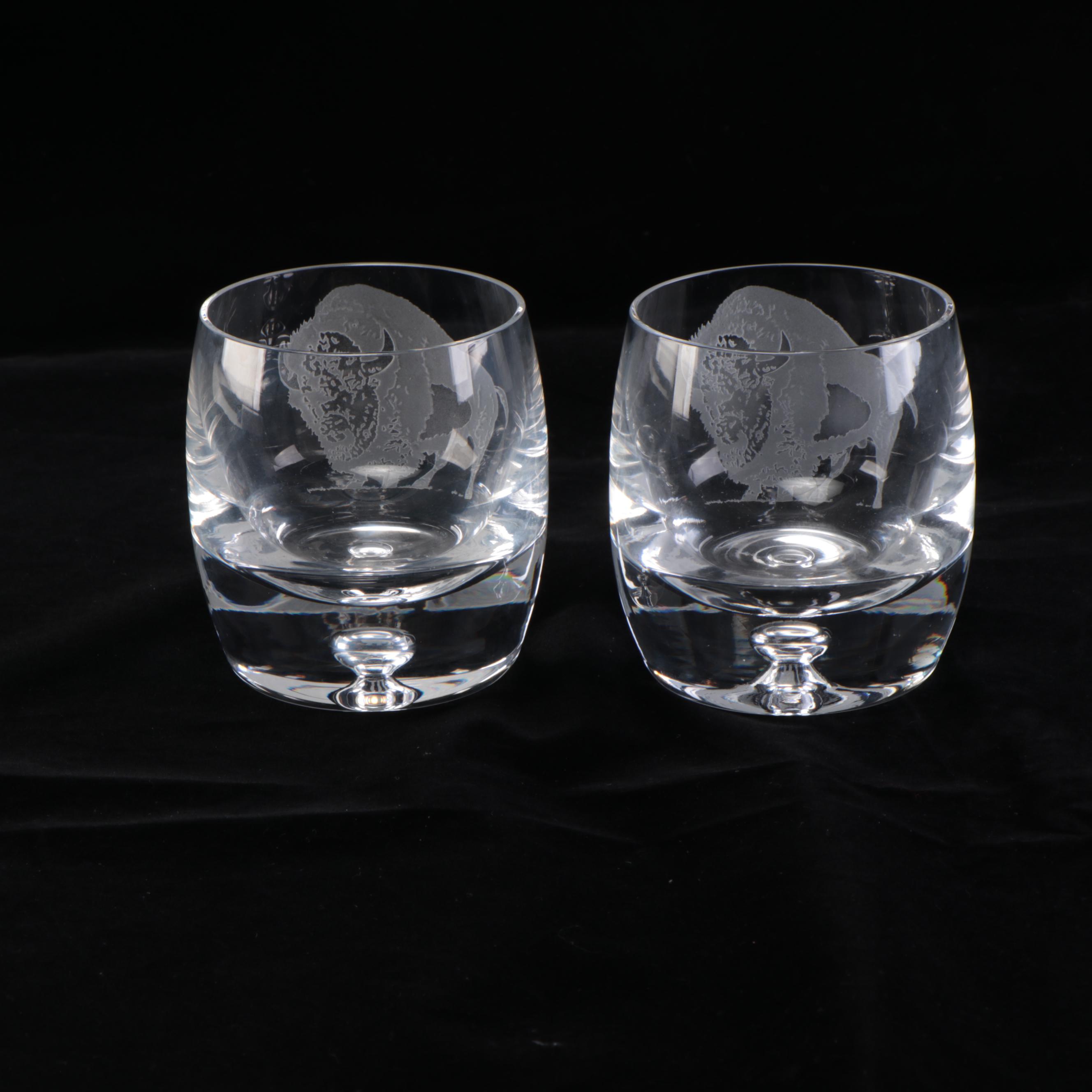 Buffalo Trace Etched Glass Decanter and Rocks Glasses EBTH