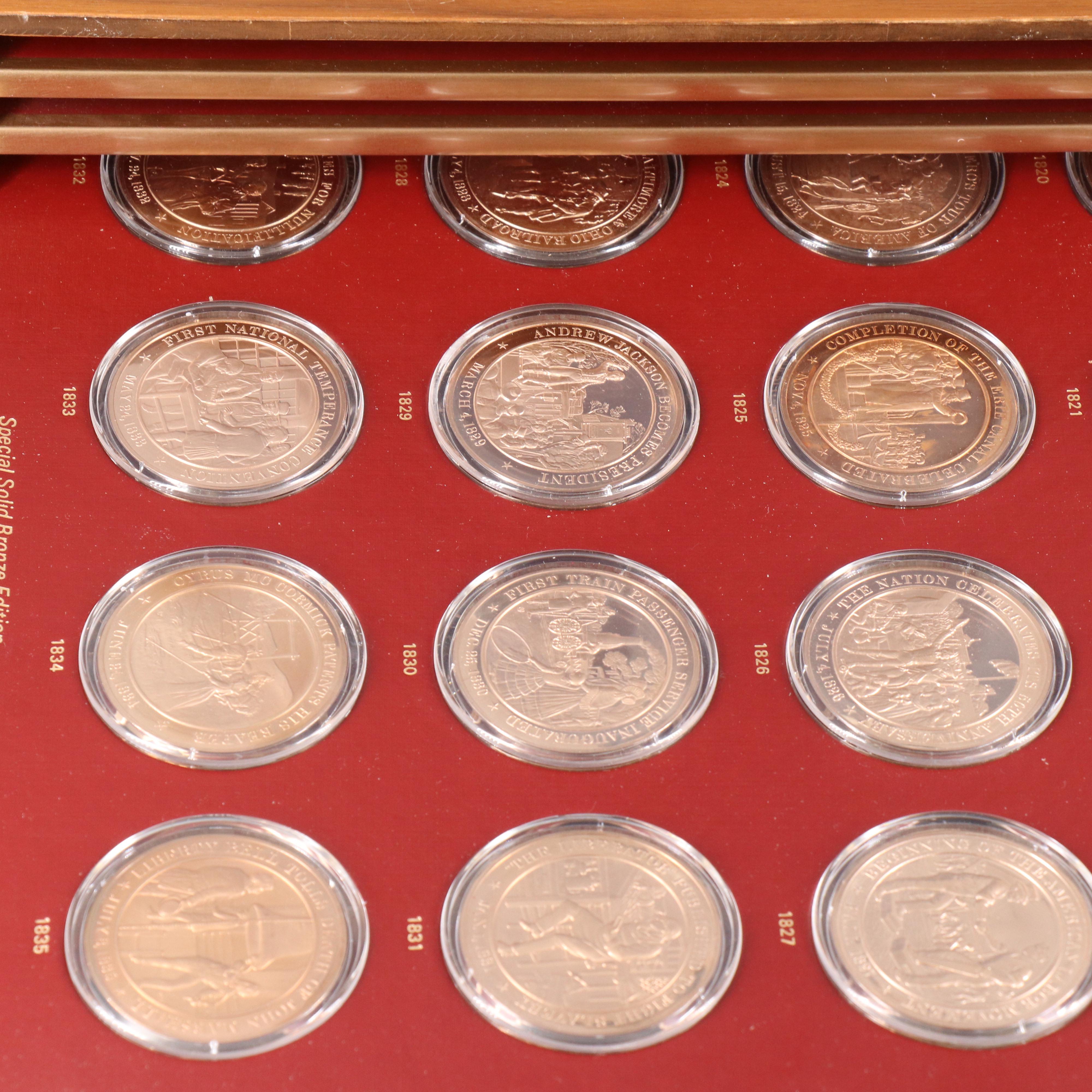 The Franklin Mint "History of the United States" Bronze Medal Set EBTH