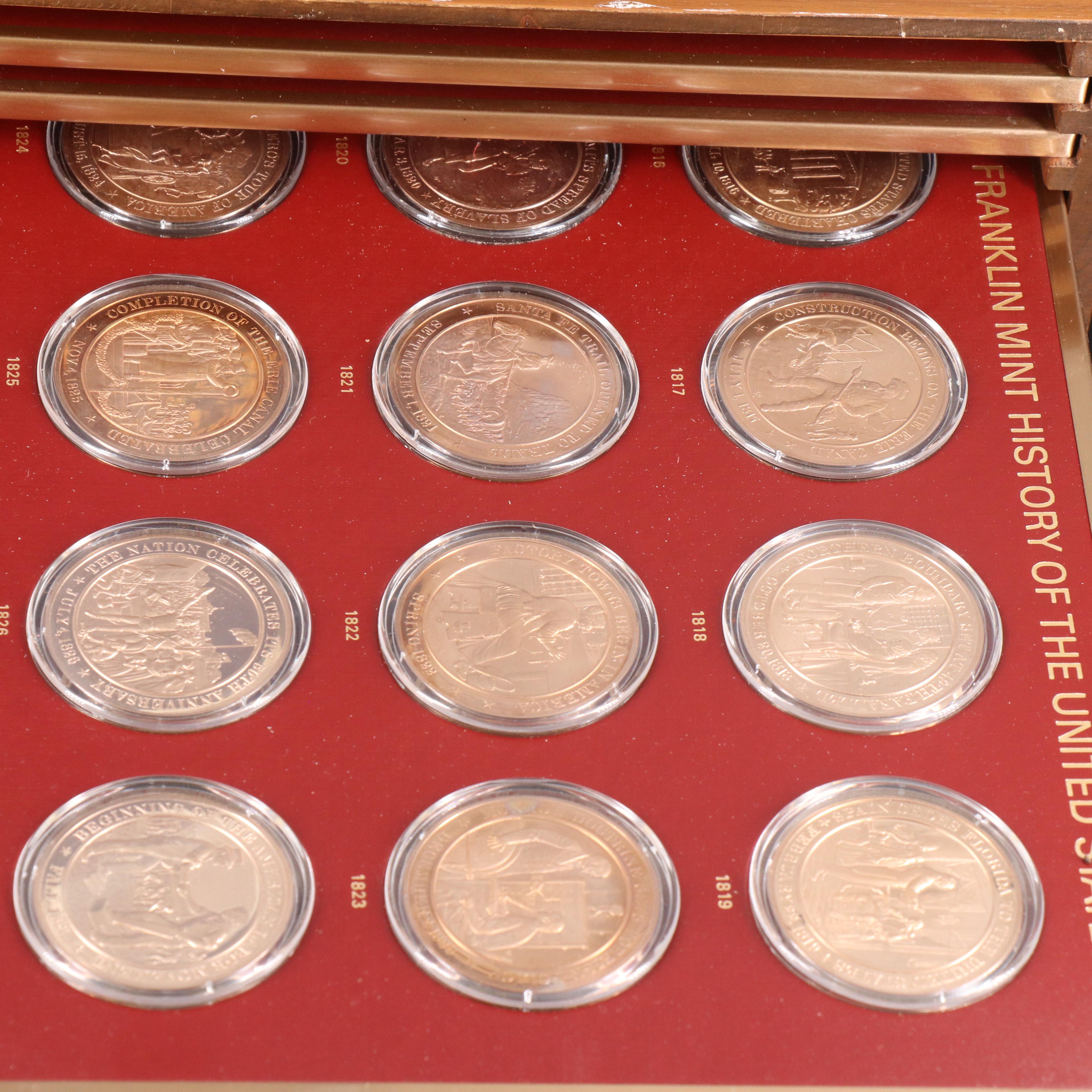 The Franklin Mint "History of the United States" Bronze Medal Set EBTH