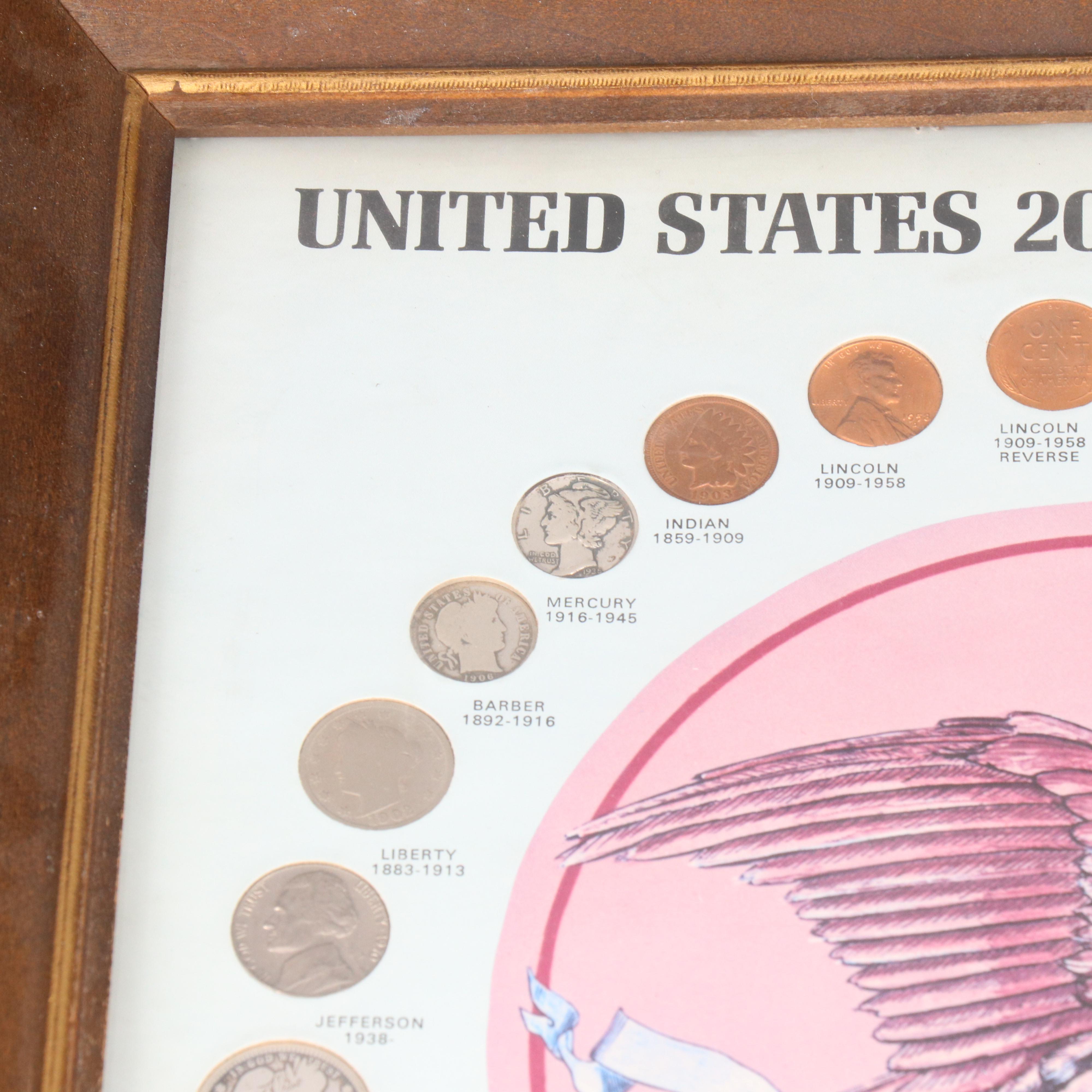 Framed "United States 20th Century Coins" Type Coin Collection | EBTH