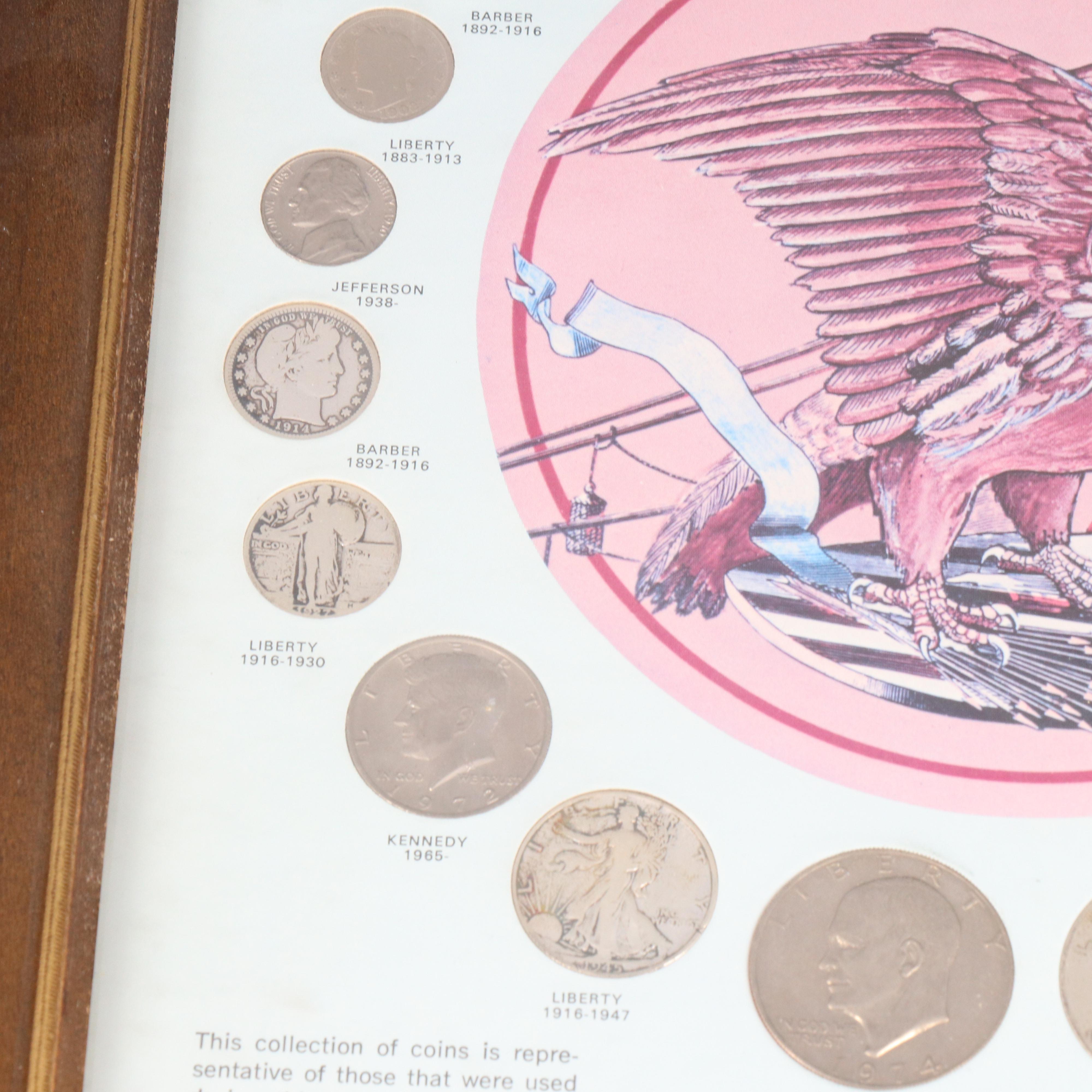 Framed "United States 20th Century Coins" Type Coin Collection | EBTH