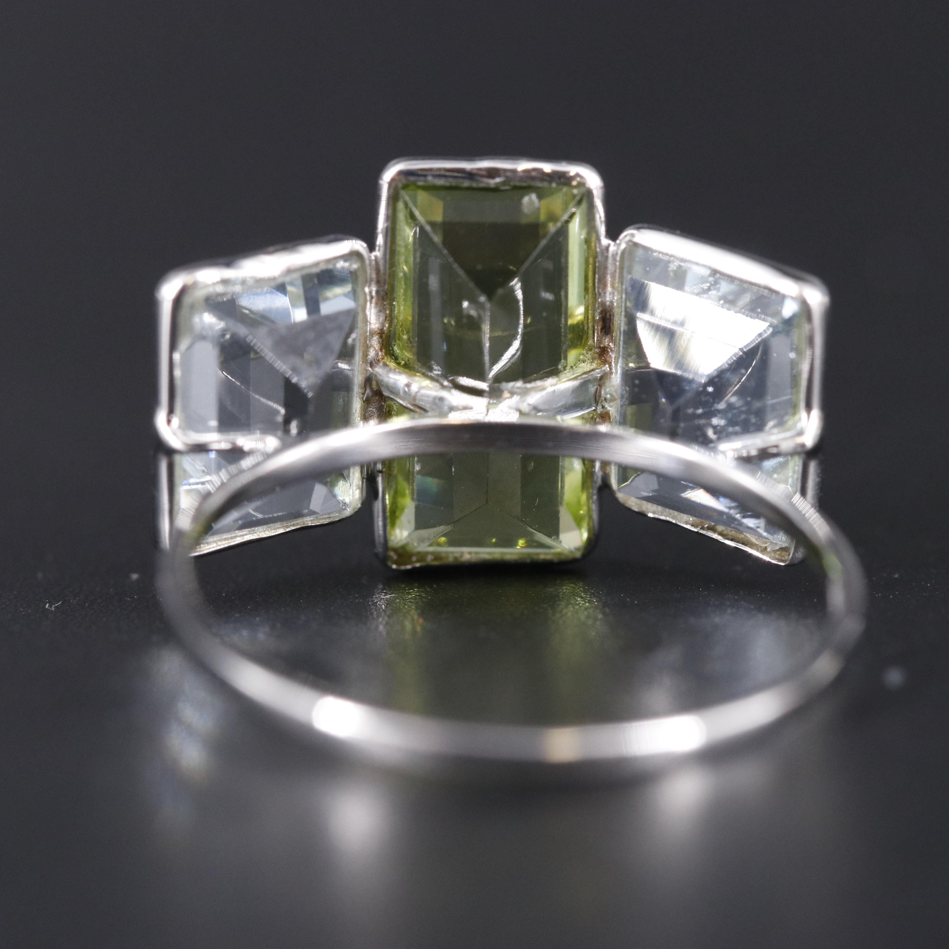 14K Peridot and Aquamarine Ring EBTH