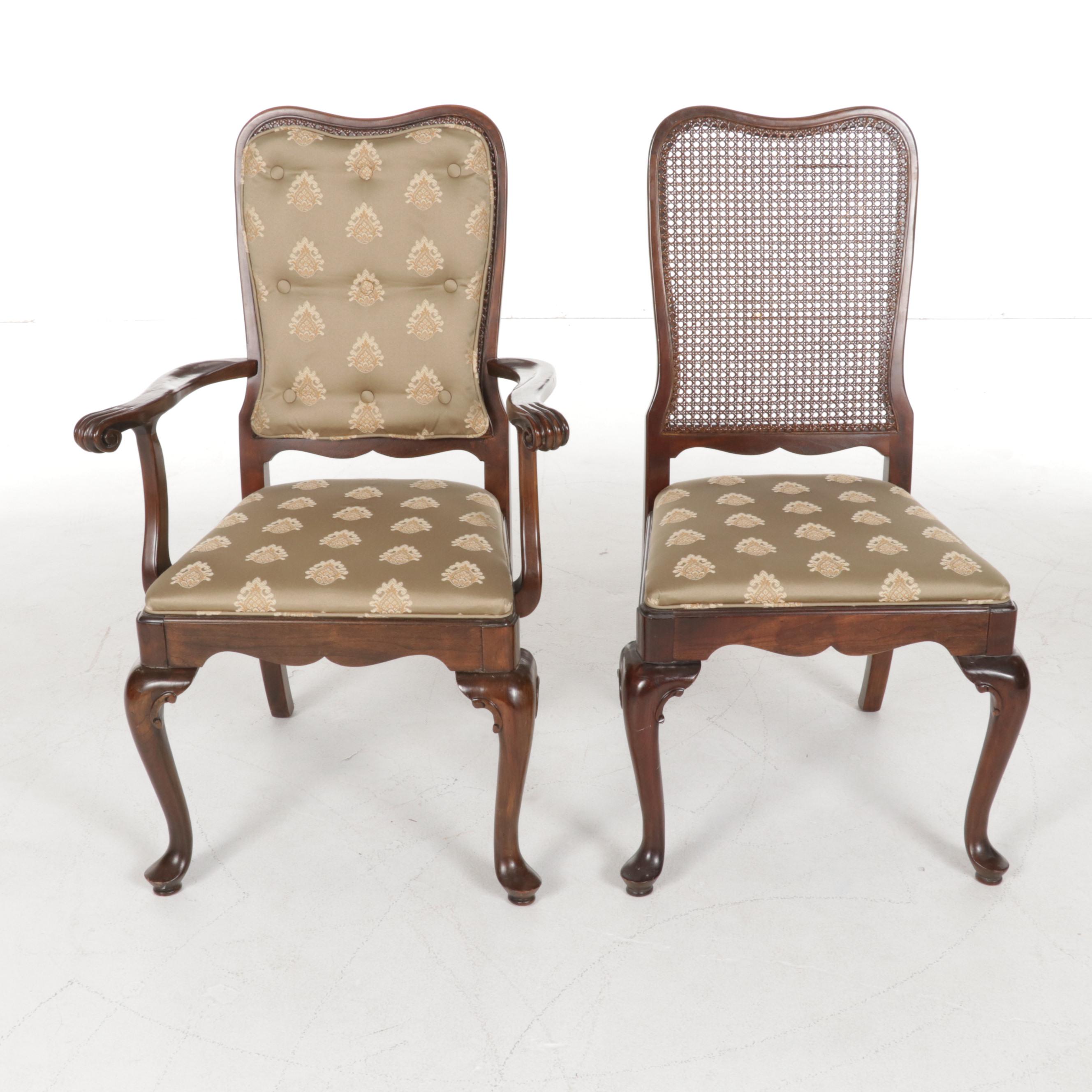 Ethan Allen Queen Anne Style Cherry Dining Table and Eight Chairs EBTH