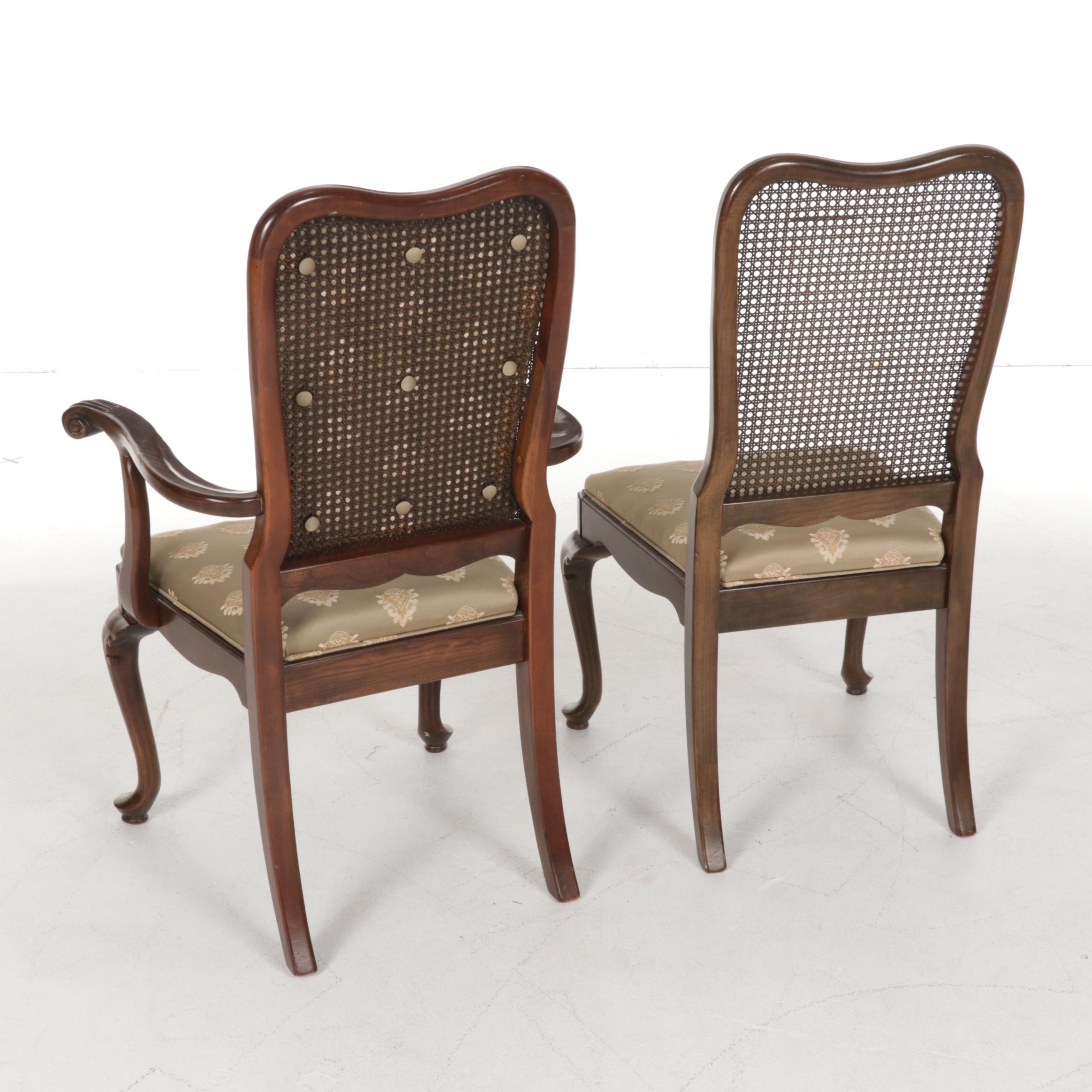 Ethan Allen Queen Anne Style Cherry Dining Table and Eight Chairs EBTH