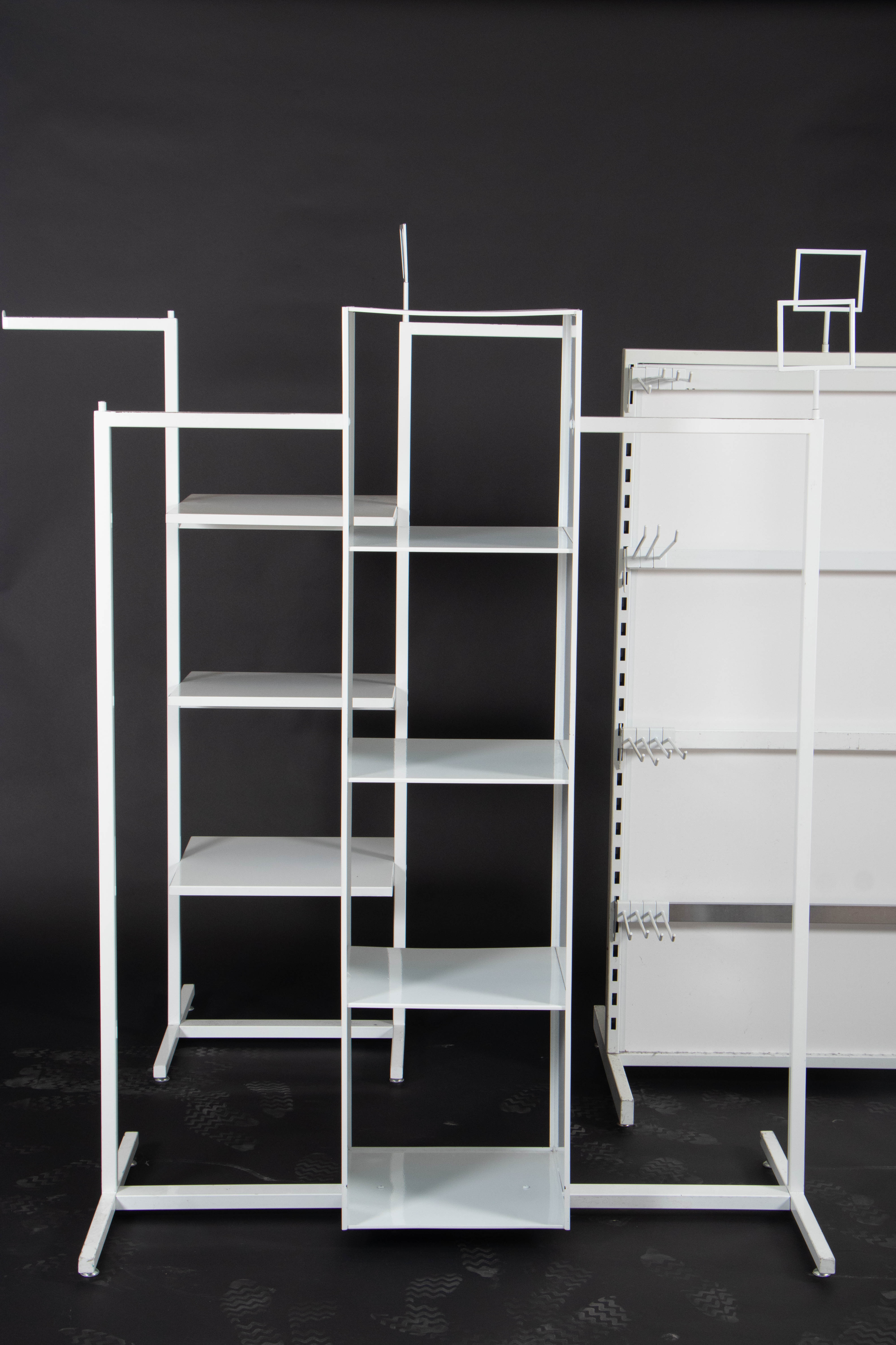 White-Finished Metal Garment and Accessory Display Racks and Shelves | EBTH
