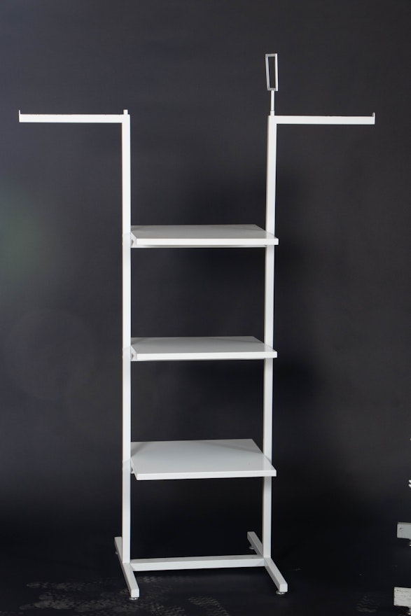 White-Finished Metal Garment and Accessory Display Racks and Shelves | EBTH