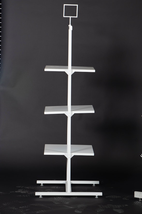White-Finished Metal Garment and Accessory Display Racks and Shelves | EBTH
