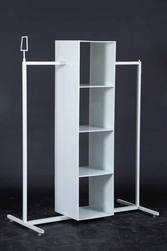 White-Finished Metal Garment and Accessory Display Racks and Shelves | EBTH