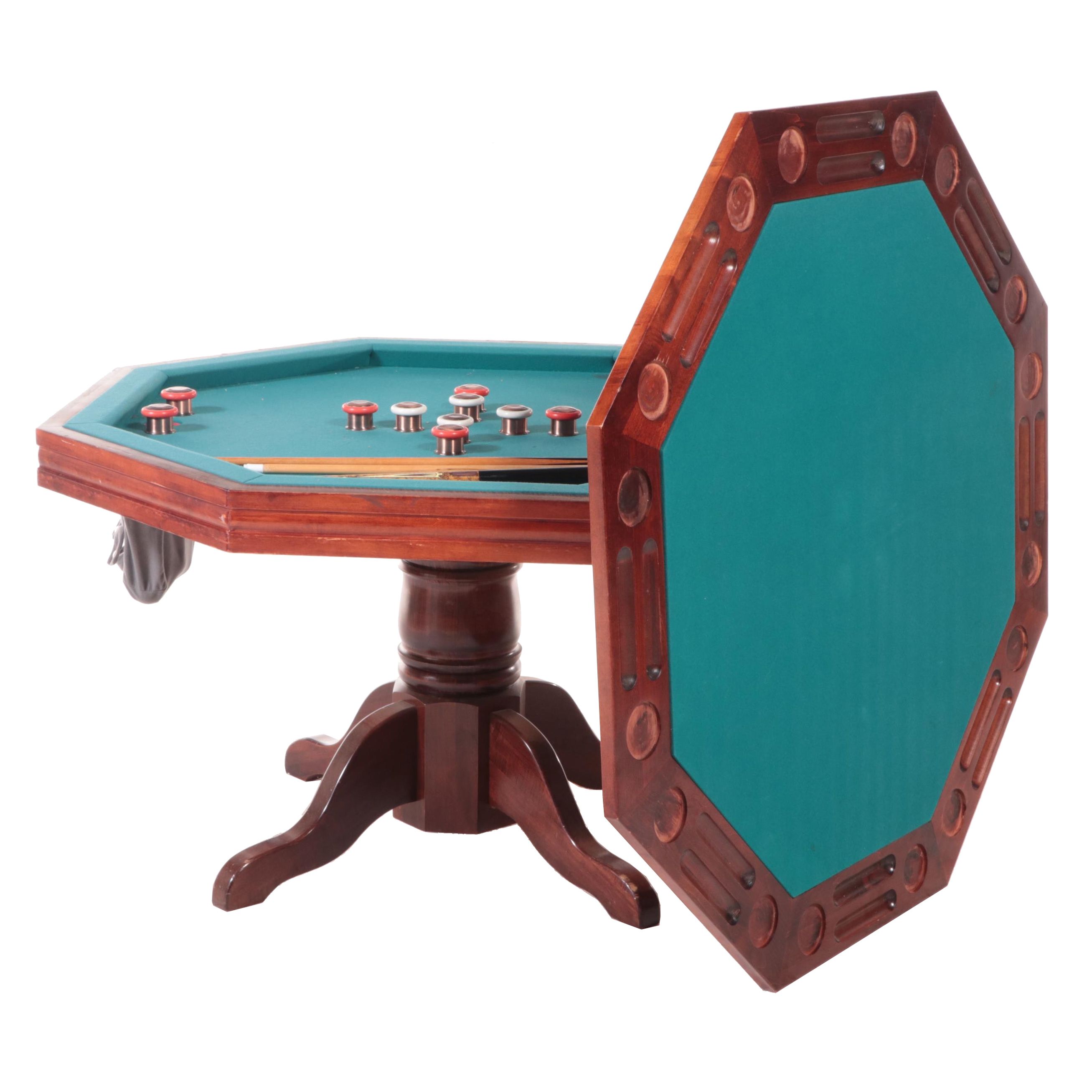 Octagonal Maple Convertible Bumper Pool, Poker and Dining Table EBTH