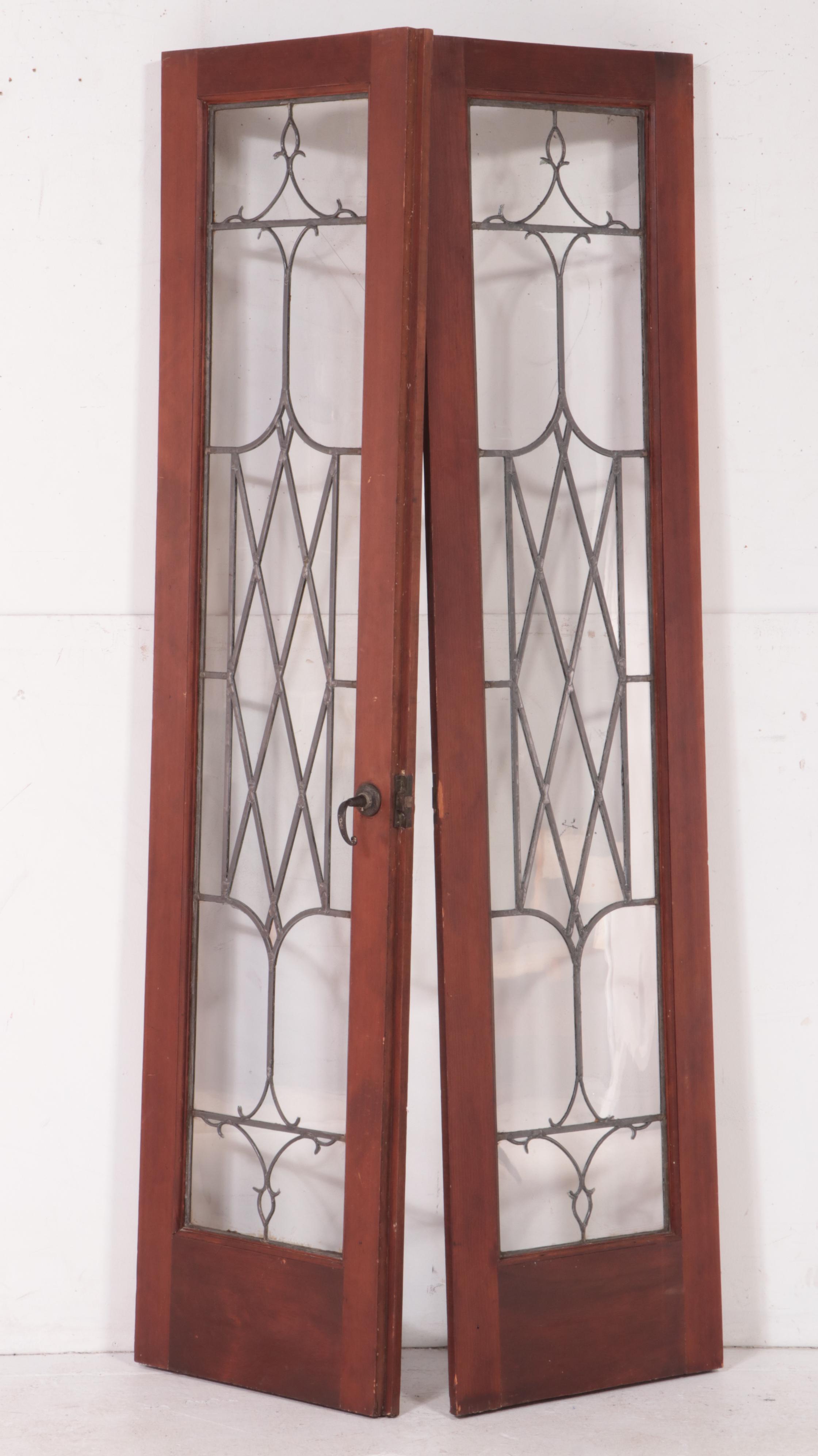 Pair of Leaded Glass French Doors EBTH