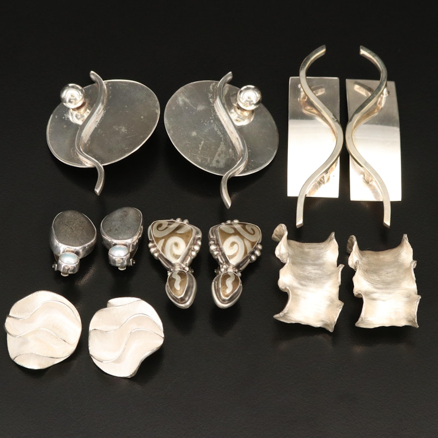J Gabriel, Echo of the Dreamer, Sterling and Serpentine Featured in Earrings