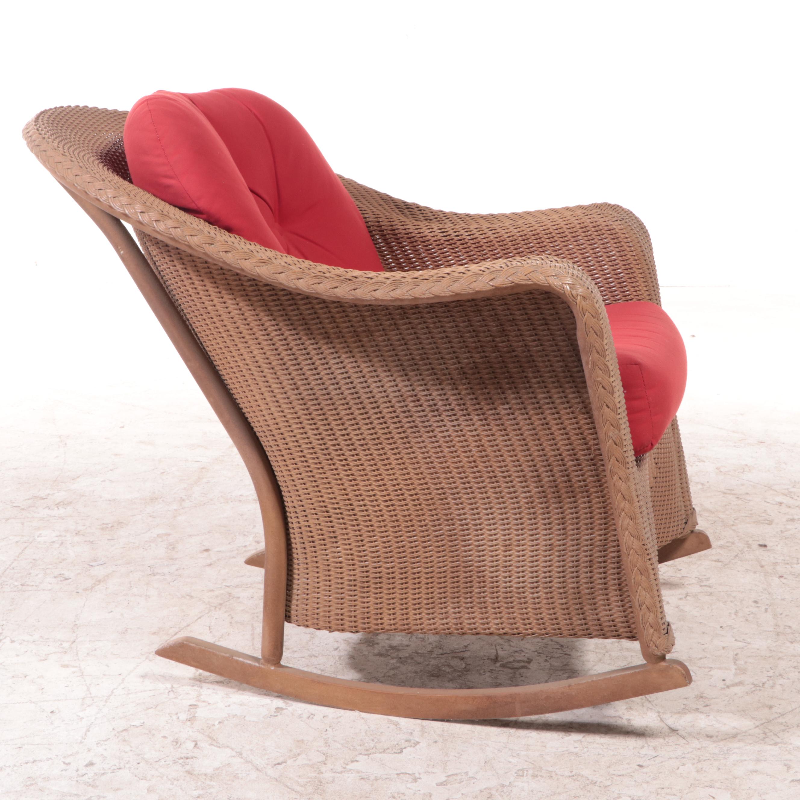 Lloyd/Flanders "Reflections" Lloyd Loom Wicker Patio Rocker Lounge