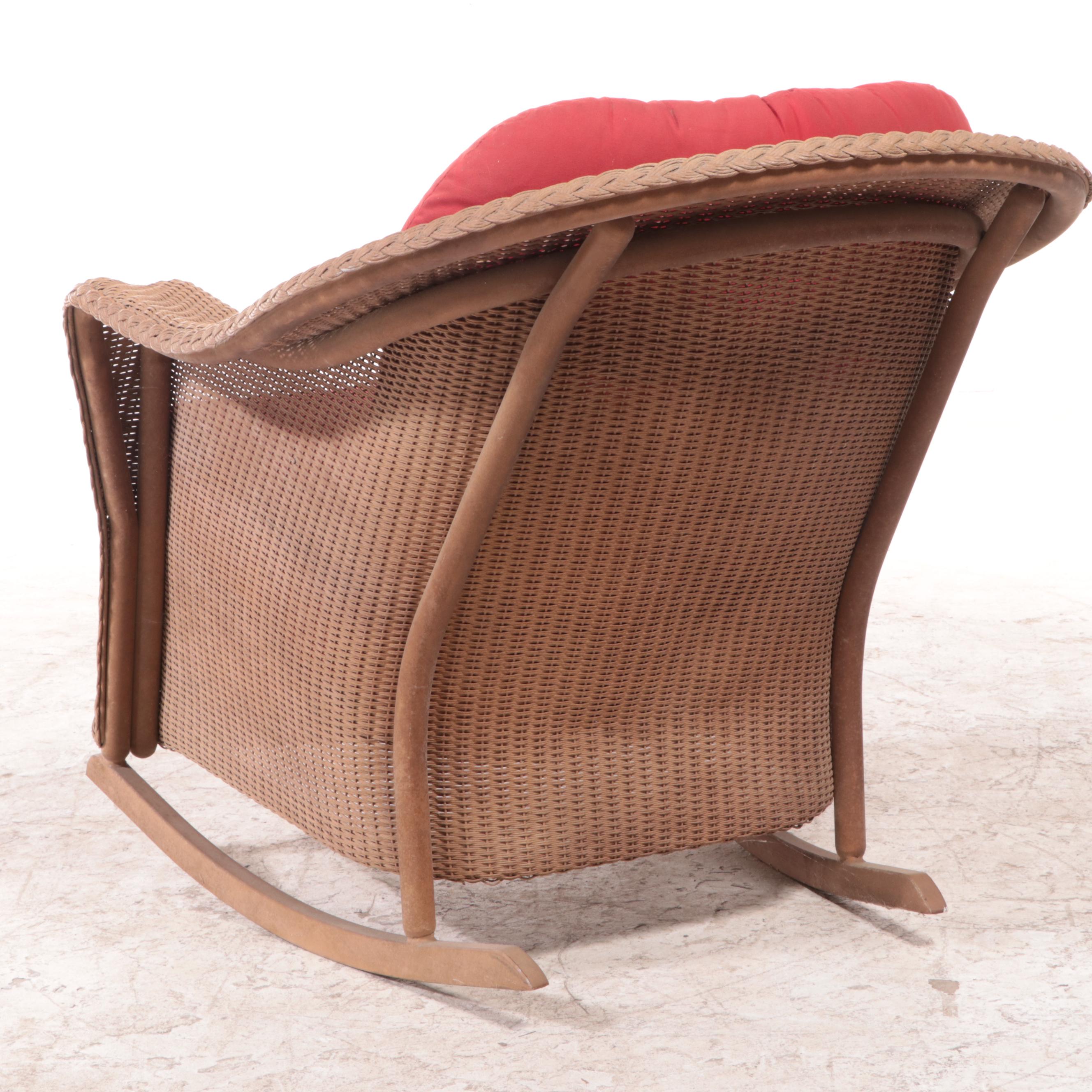 Lloyd/Flanders "Reflections" Lloyd Loom Wicker Patio Rocker Lounge