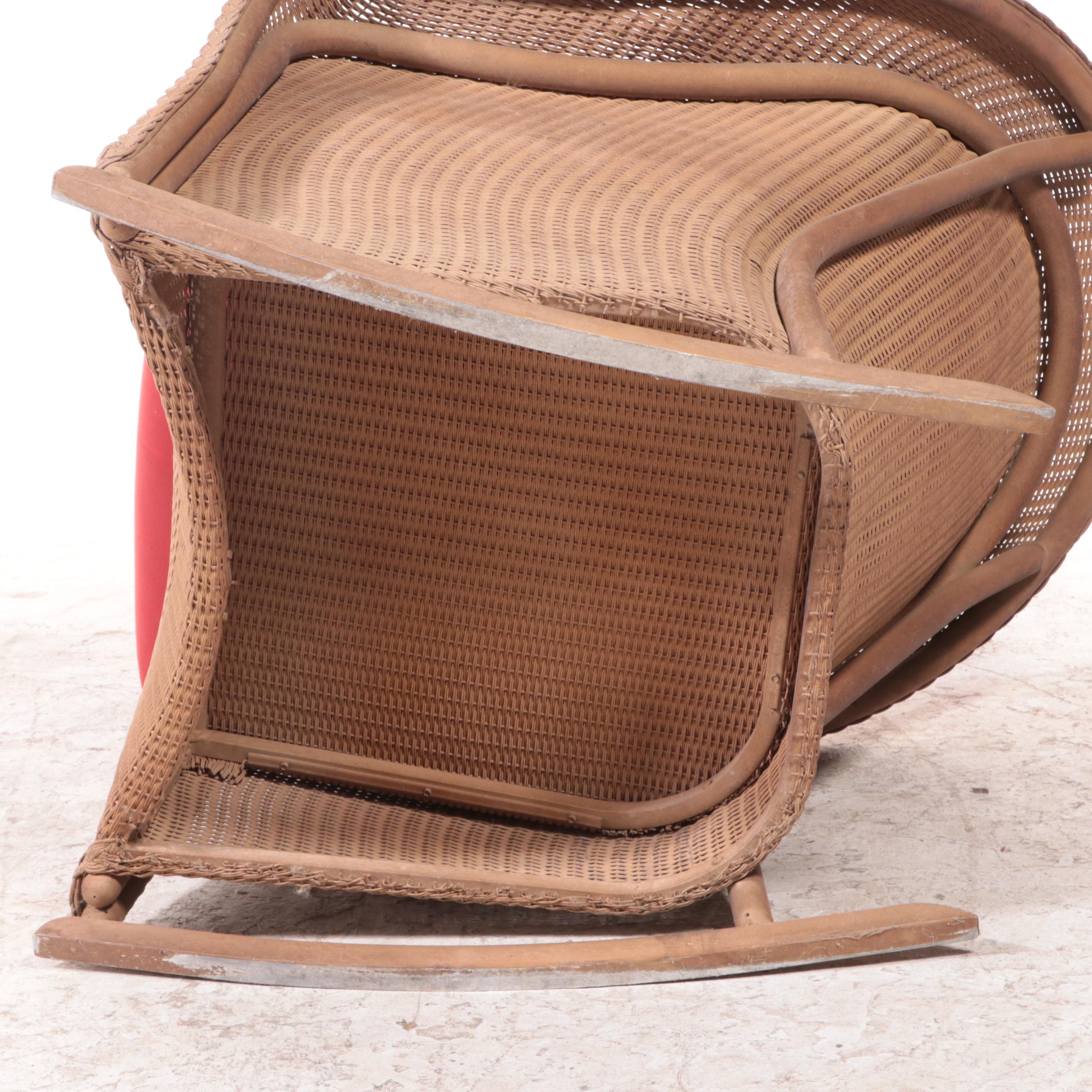Lloyd/Flanders "Reflections" Lloyd Loom Wicker Patio Rocker Lounge
