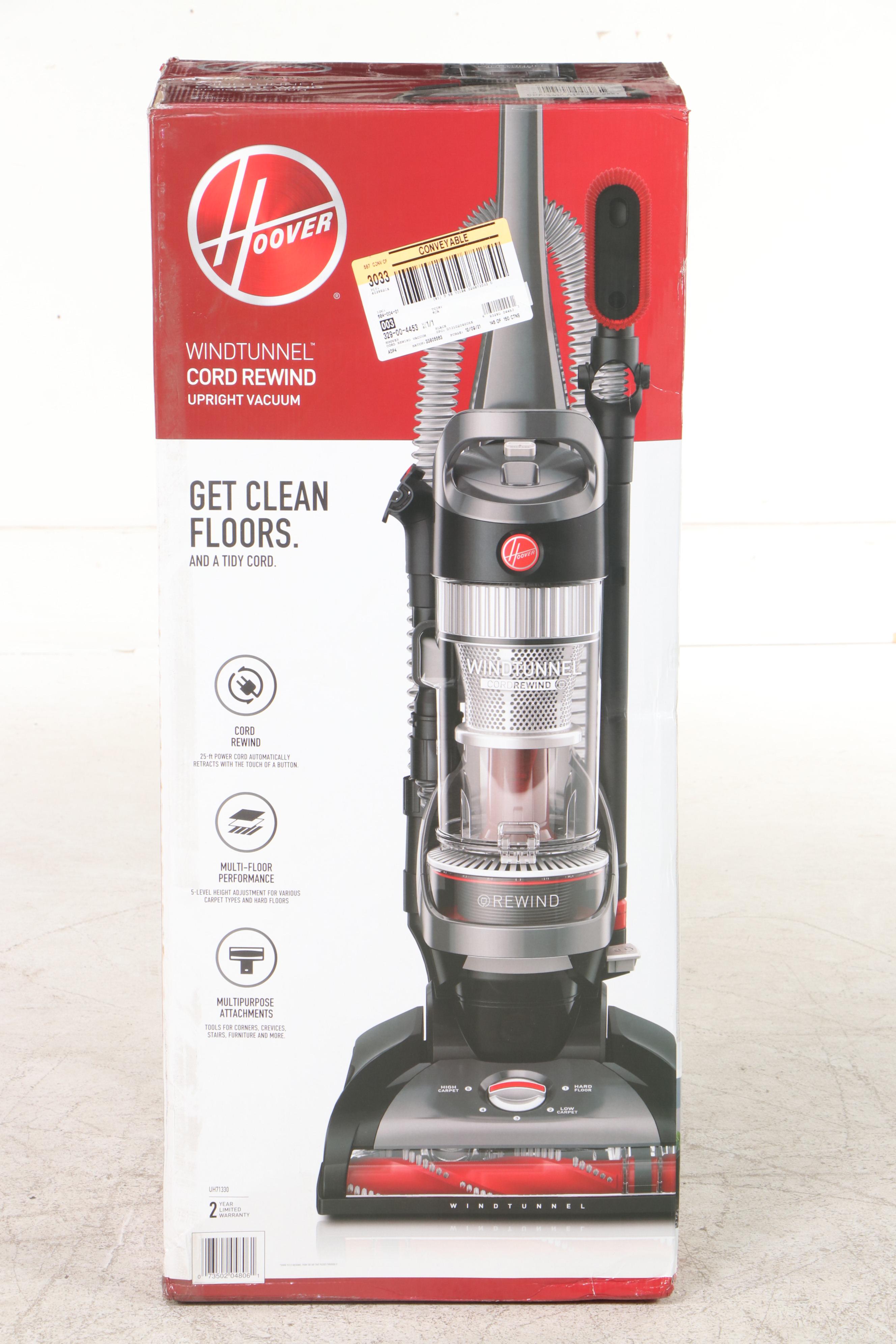 Hoover WindTunnel Cord Rewind MultiFloor Upright Vacuum with Attachments EBTH