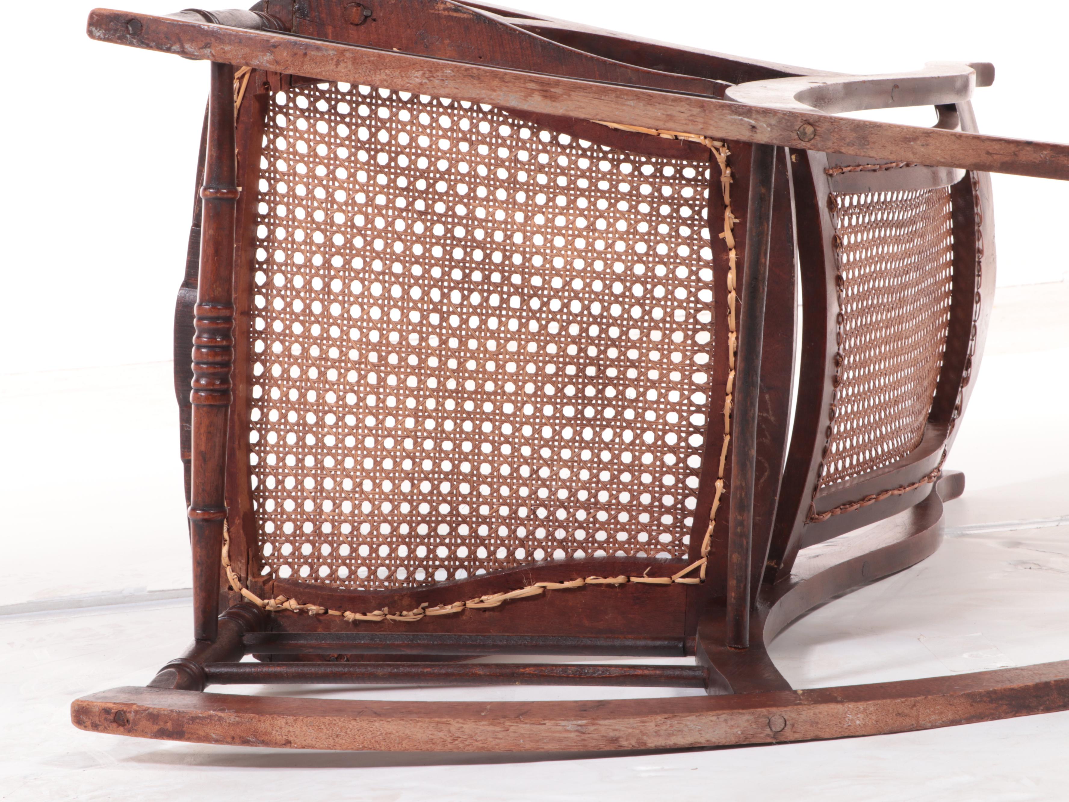 Victorian Walnut and Burl Walnut Rocker, Late 19th Century | EBTH