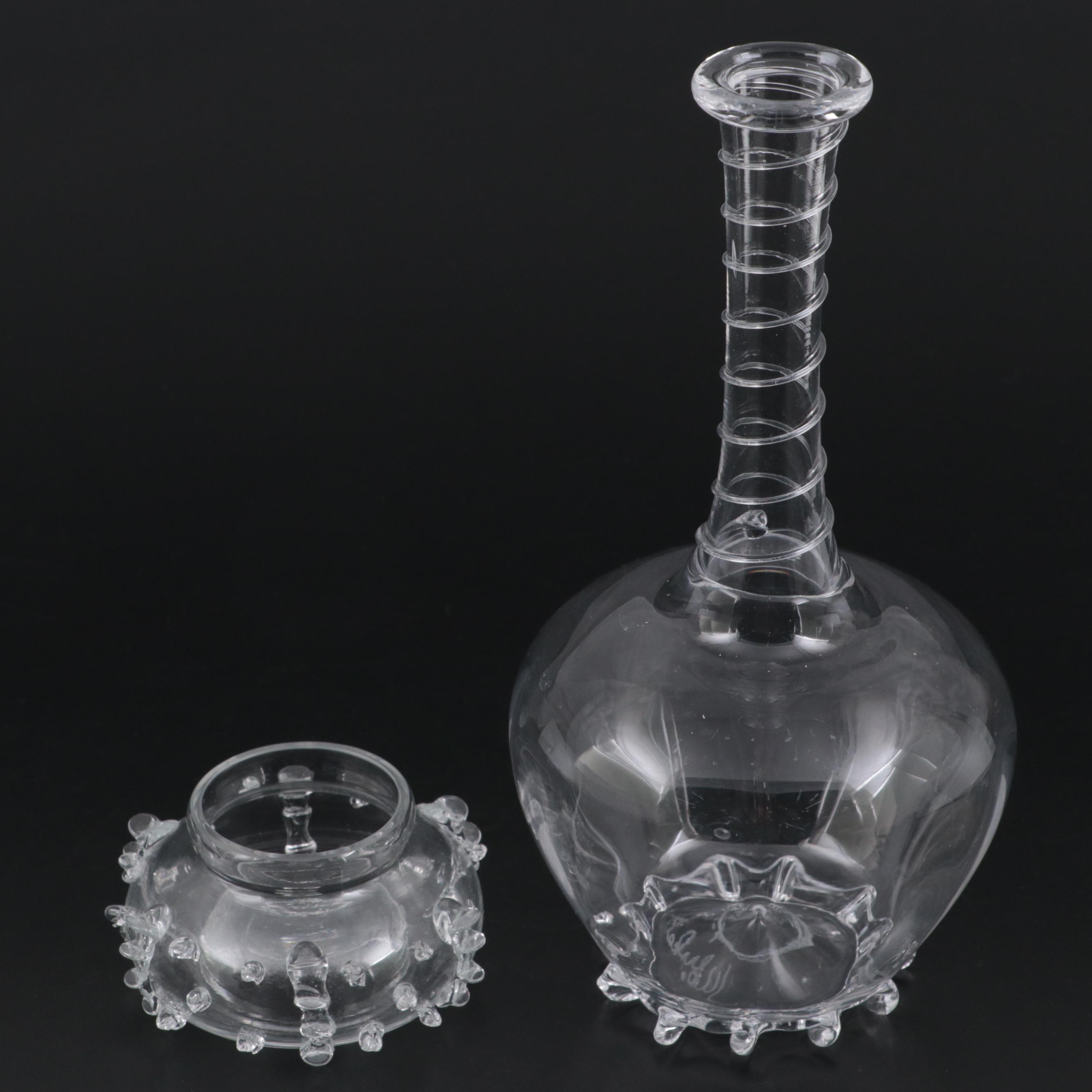 Juliska "Harriet" Candle Holder and "Naomi" Glass Bud Vase EBTH