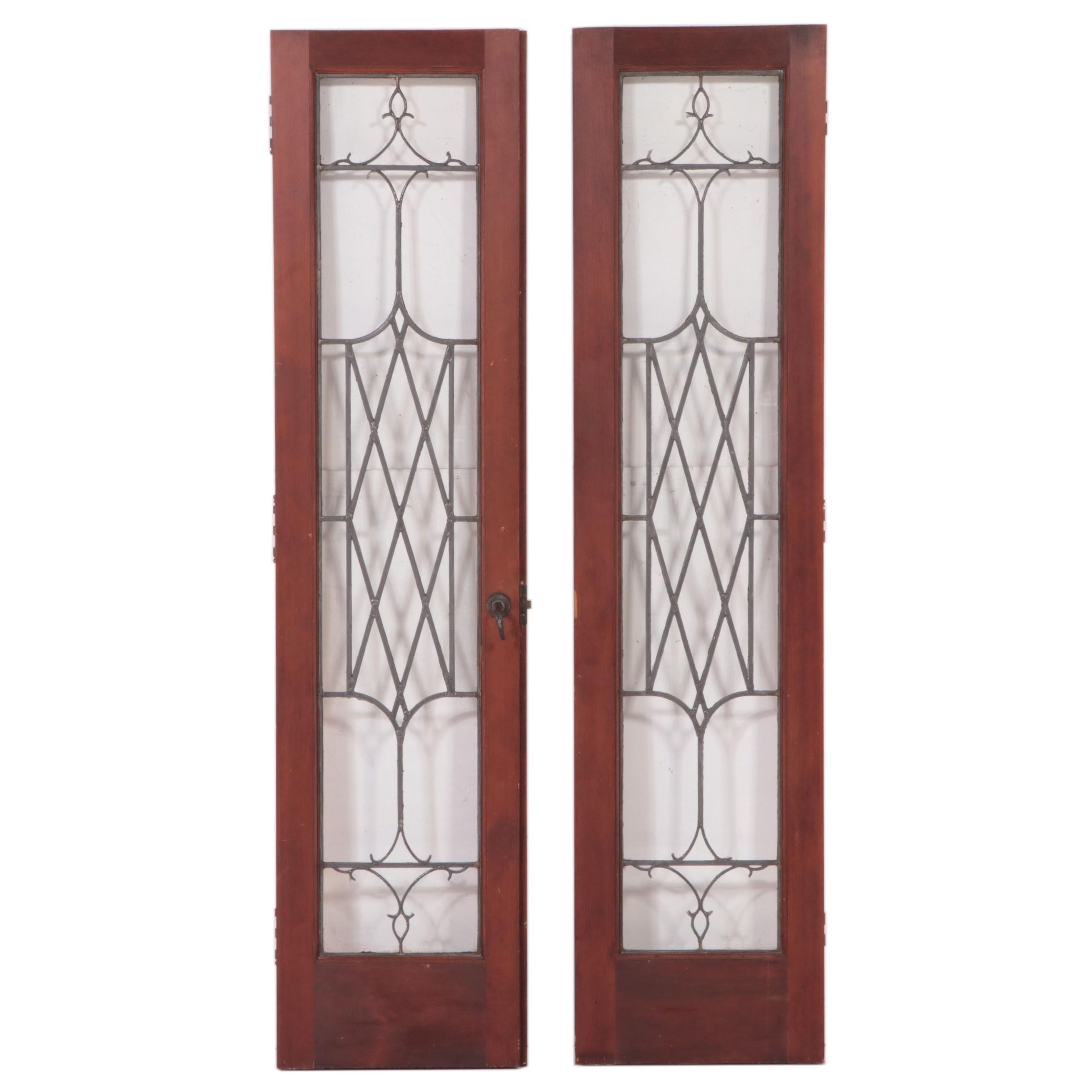 Pair of Leaded Glass French Doors EBTH