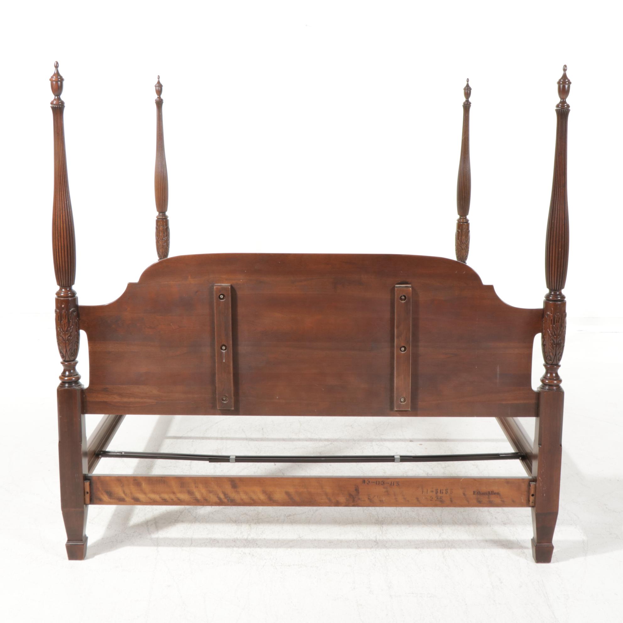 Ethan Allen Cherry Rice Plantation Four Poster Queen Size Bed EBTH