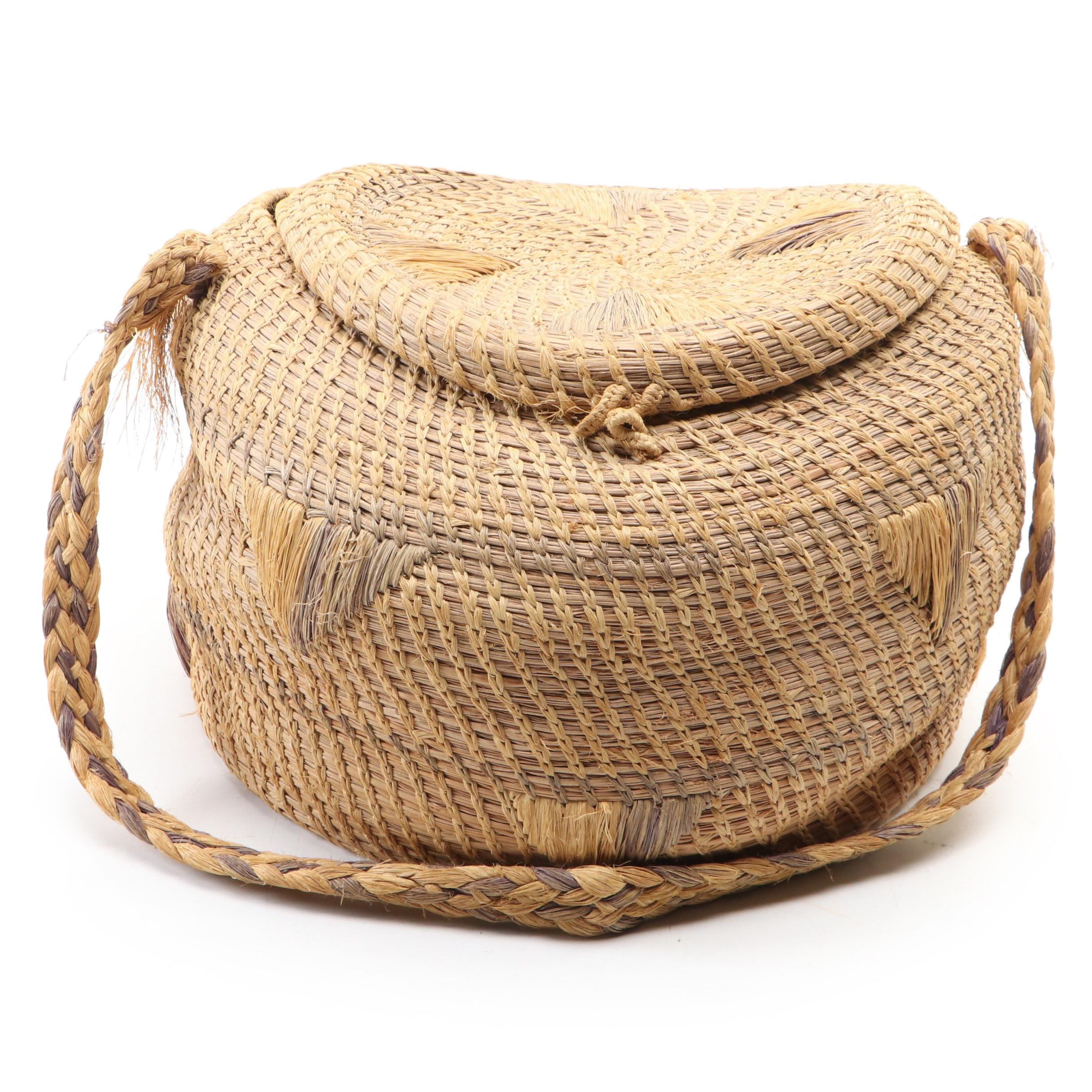 Handwoven Seagrass and Sweetgrass Basket EBTH