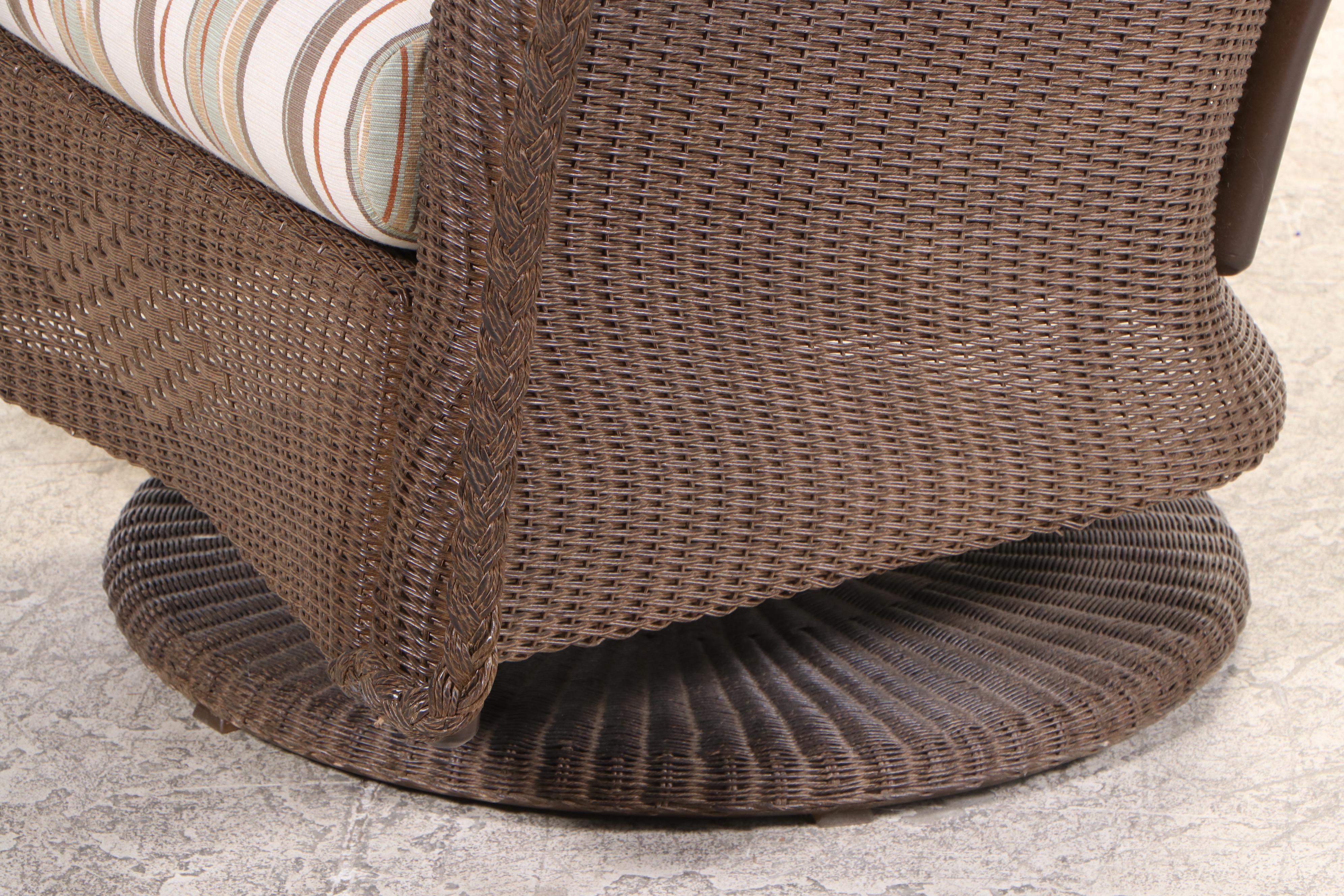 Lloyd/Flanders "Reflections" Lloyd Loom Wicker Patio Swivel Rocker EBTH