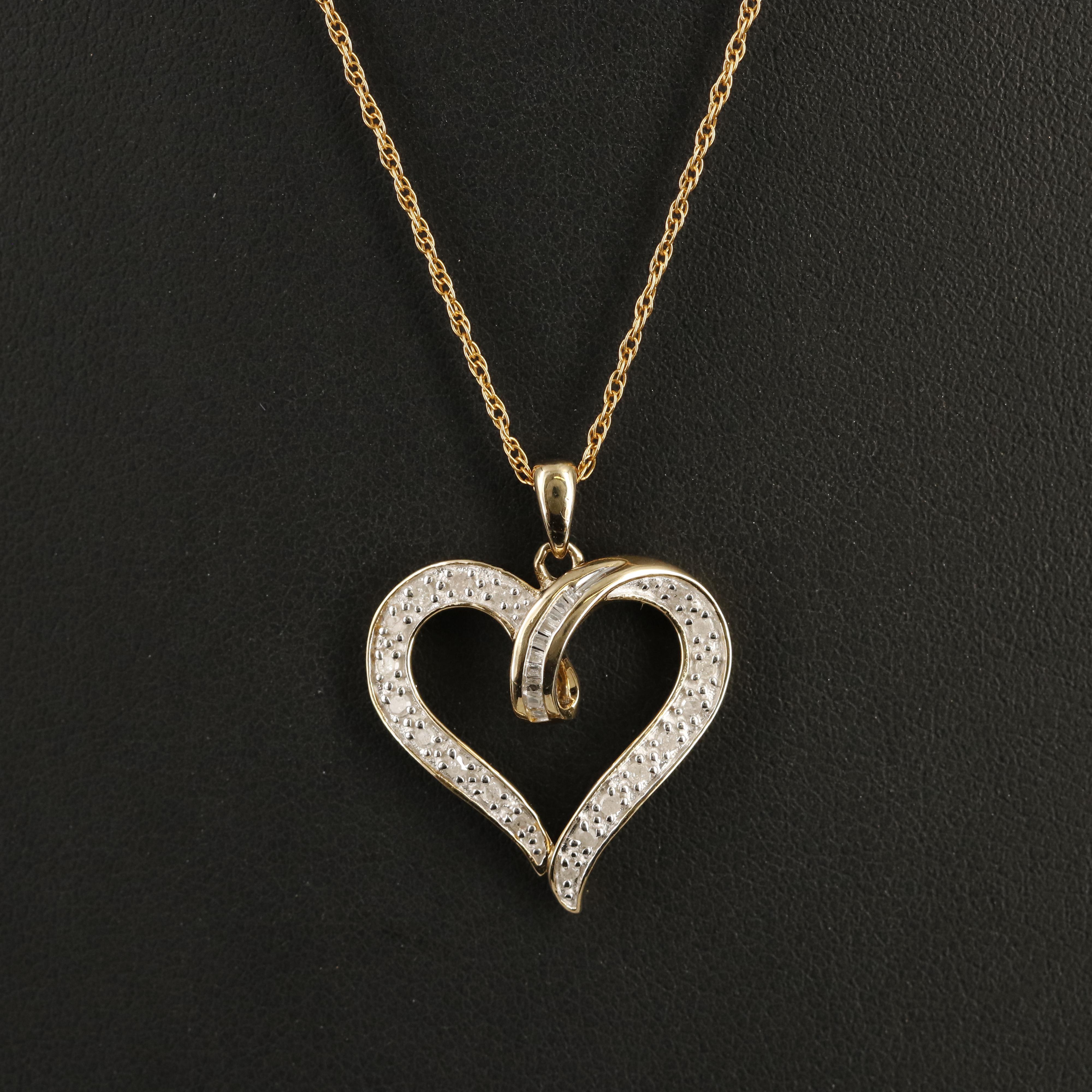 Sterling Heart Pendant Necklace EBTH