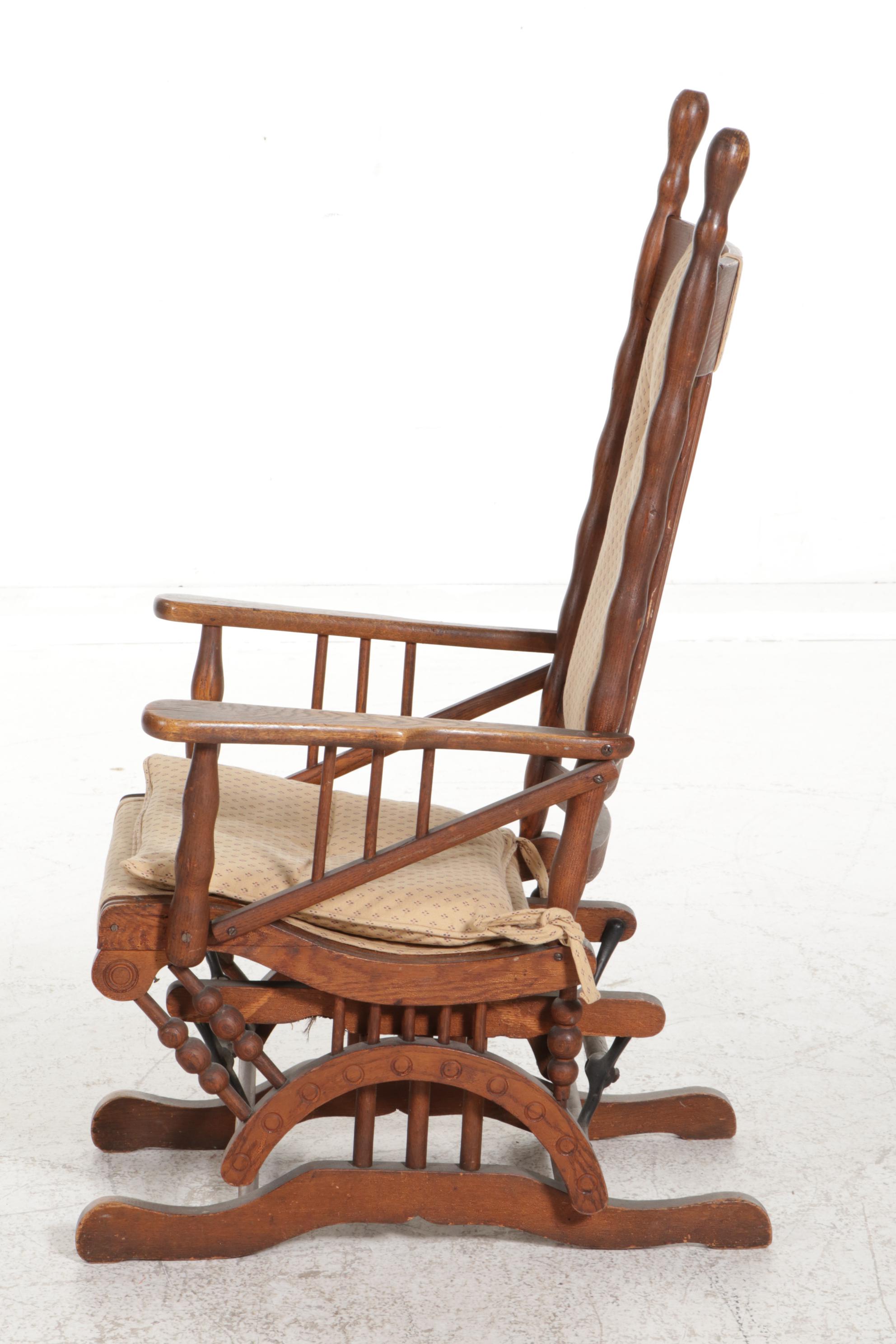 Late Victorian Oak Platform Rocking Chair EBTH