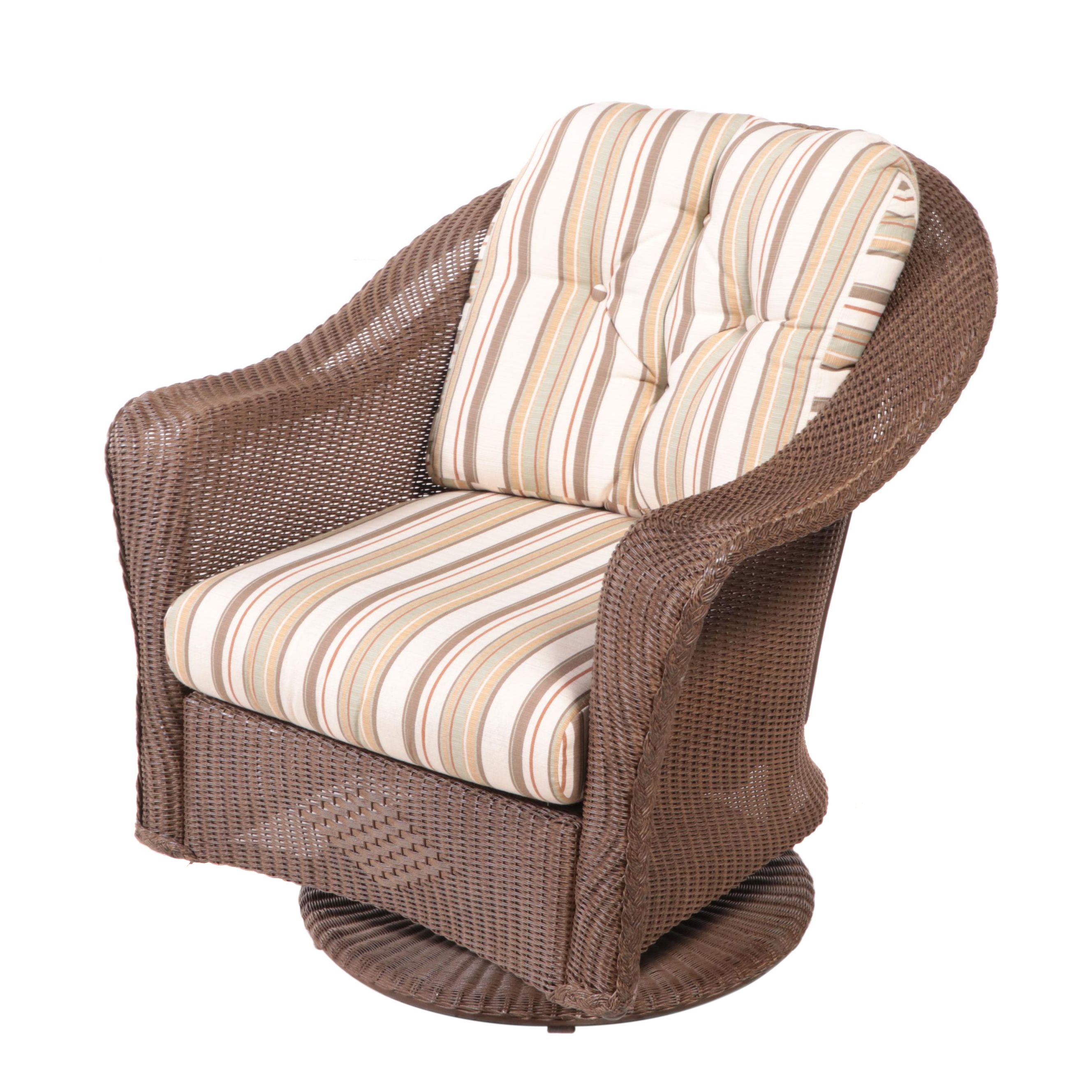Lloyd/Flanders "Reflections" Lloyd Loom Wicker Patio Swivel Rocker EBTH