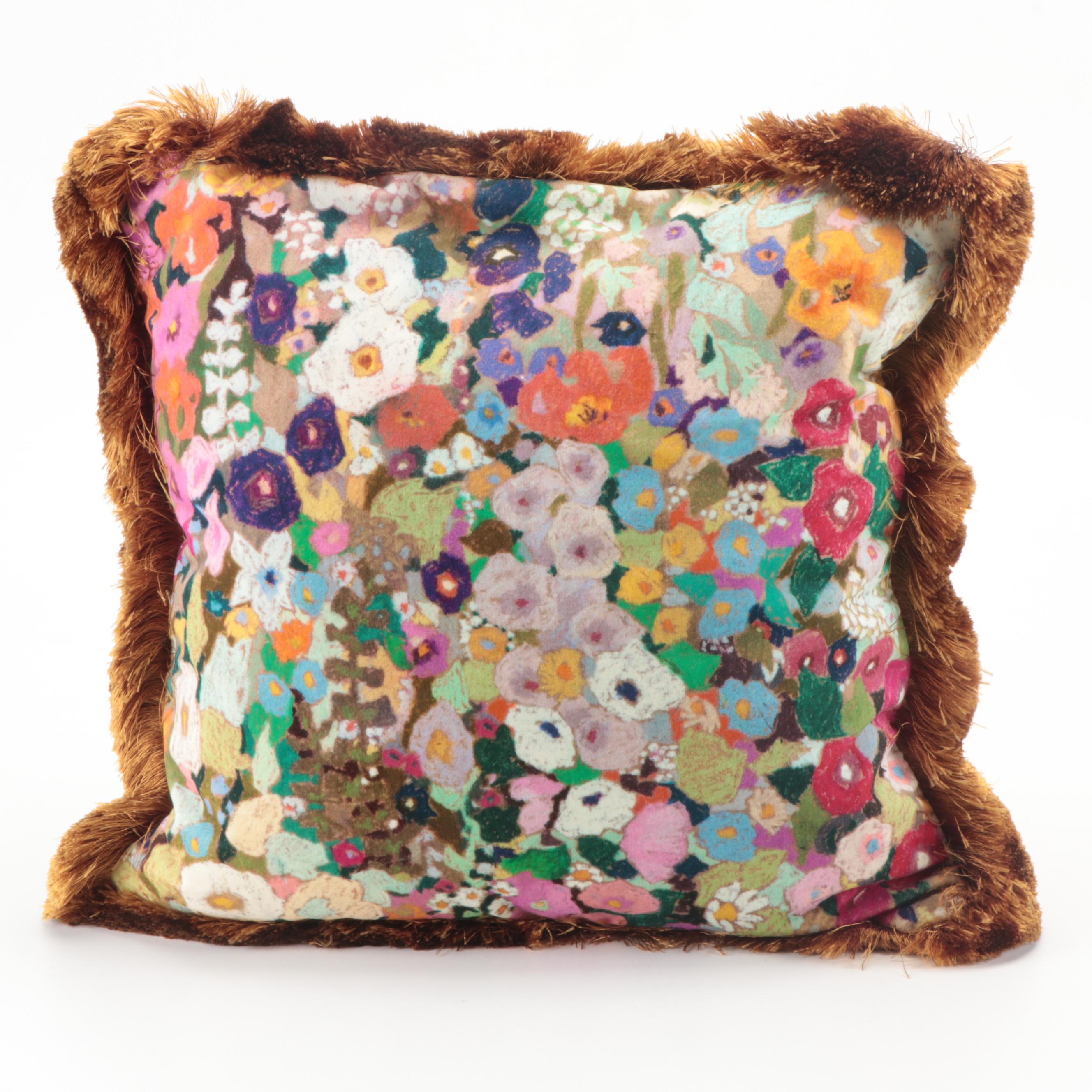 House of Hackney Floral Velvet Throw Pillows with Fringe Trim EBTH