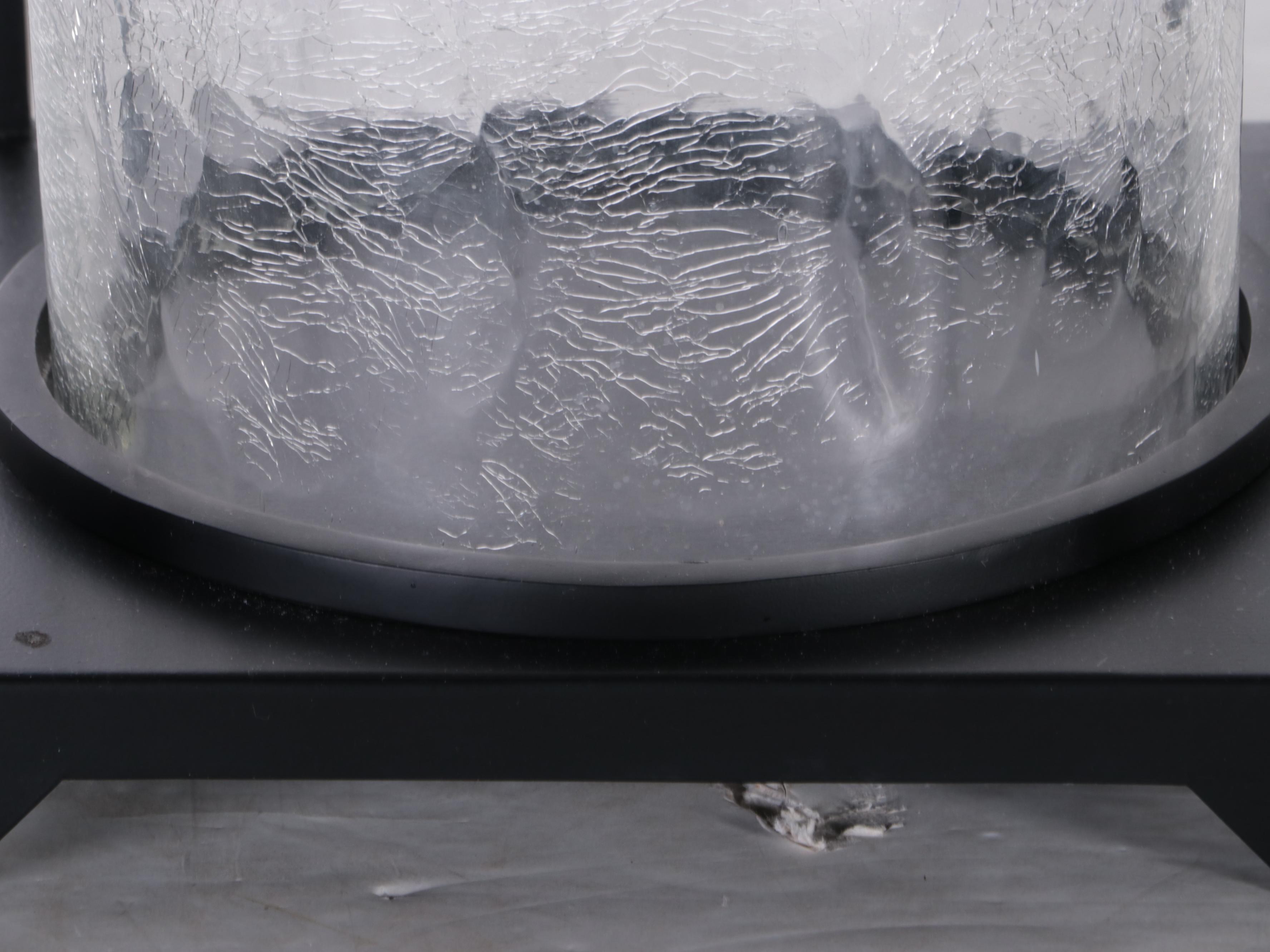 Global Views Crackle Glass Hurricane and Metal Candle Holders EBTH