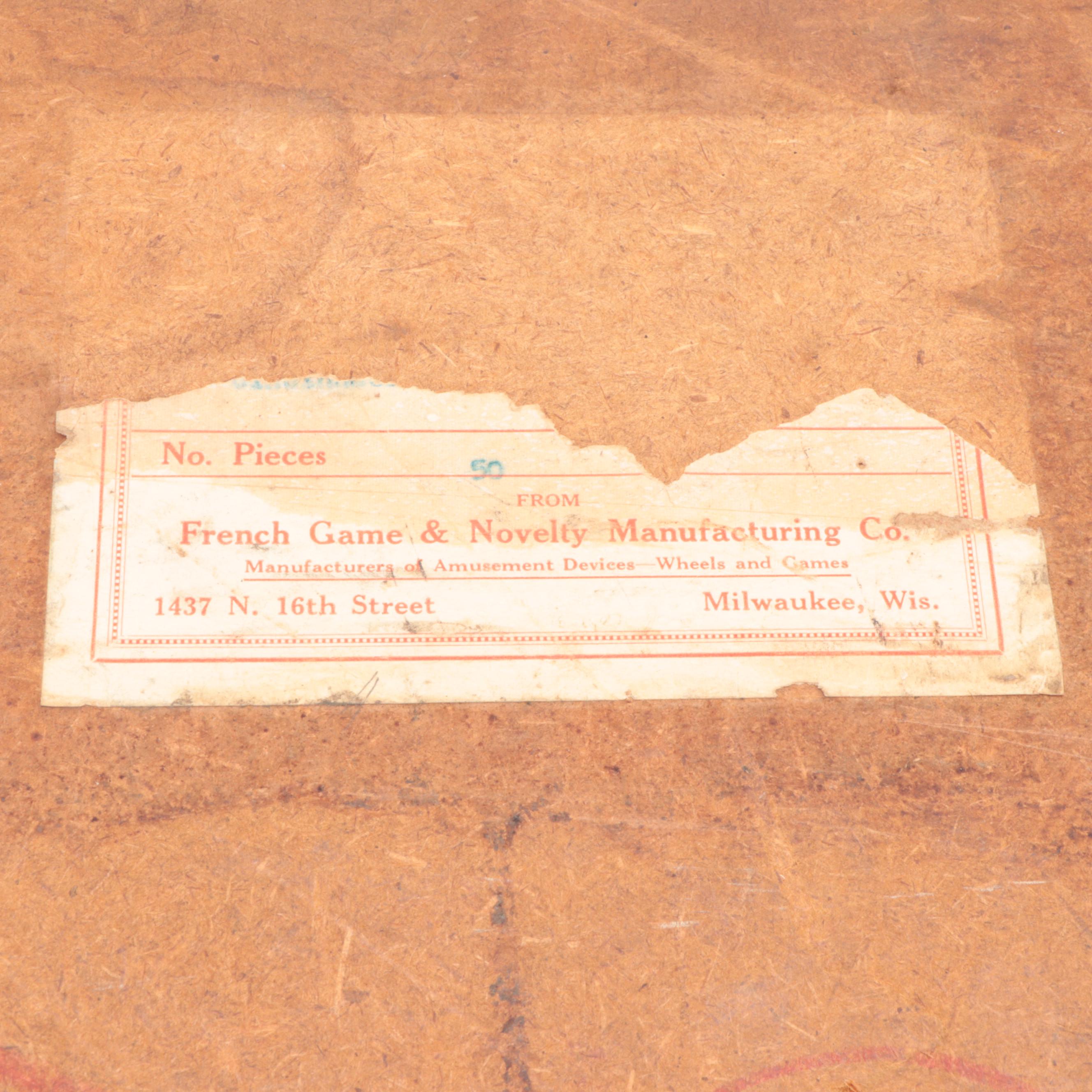 French Game and Novelty Mfg. Co. Wall Mount Game Wheel, Mid 20th C. EBTH