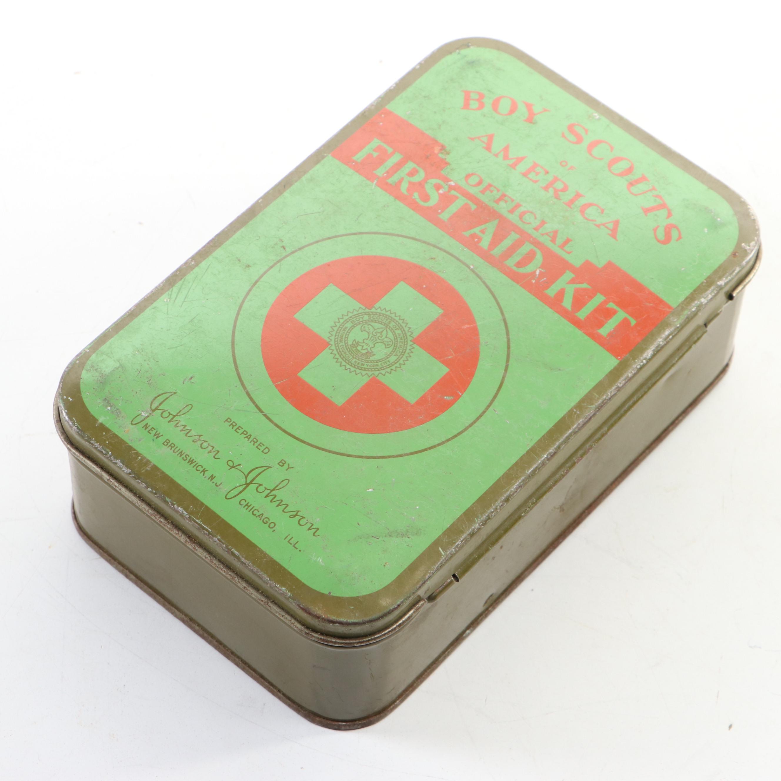 U. S. Military WWI Era Mess Kit "Meat Can" with Boy Scouts First Aid