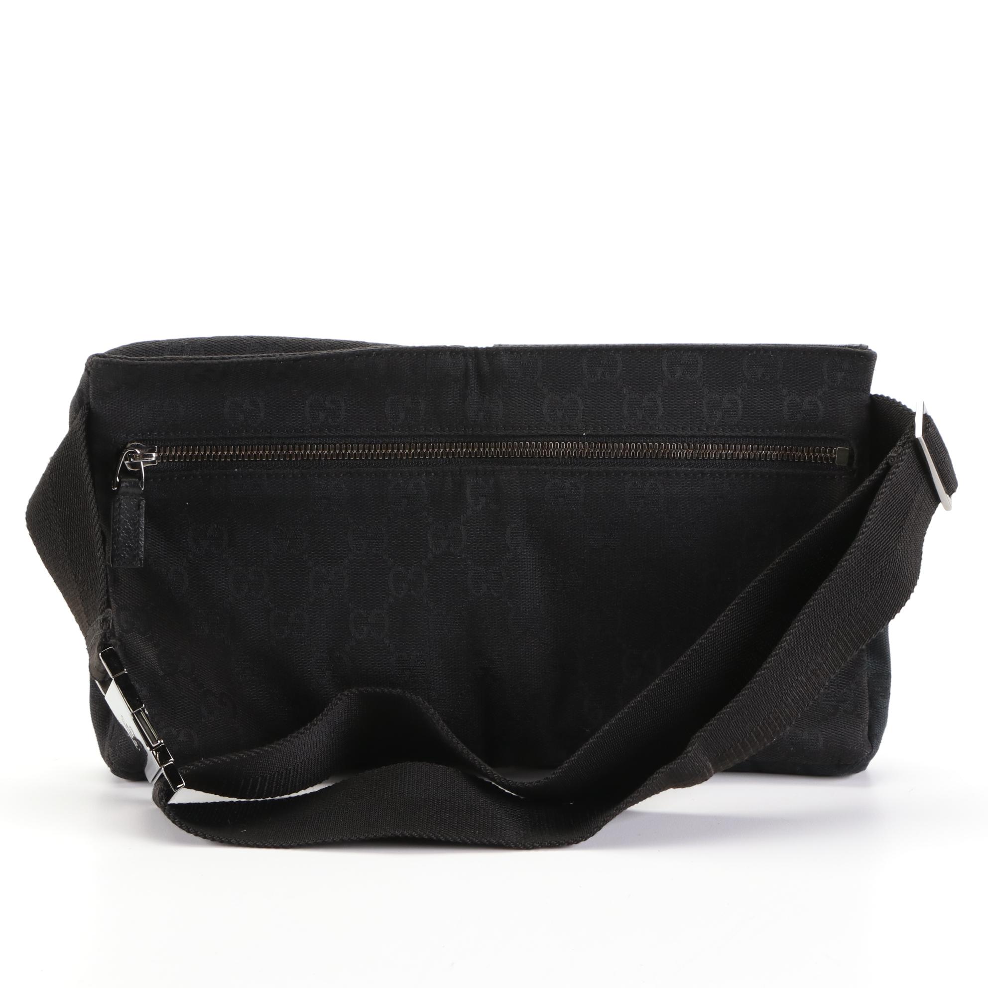 Gucci Waist Bag in Black GG Canvas and Cinghiale Leather EBTH