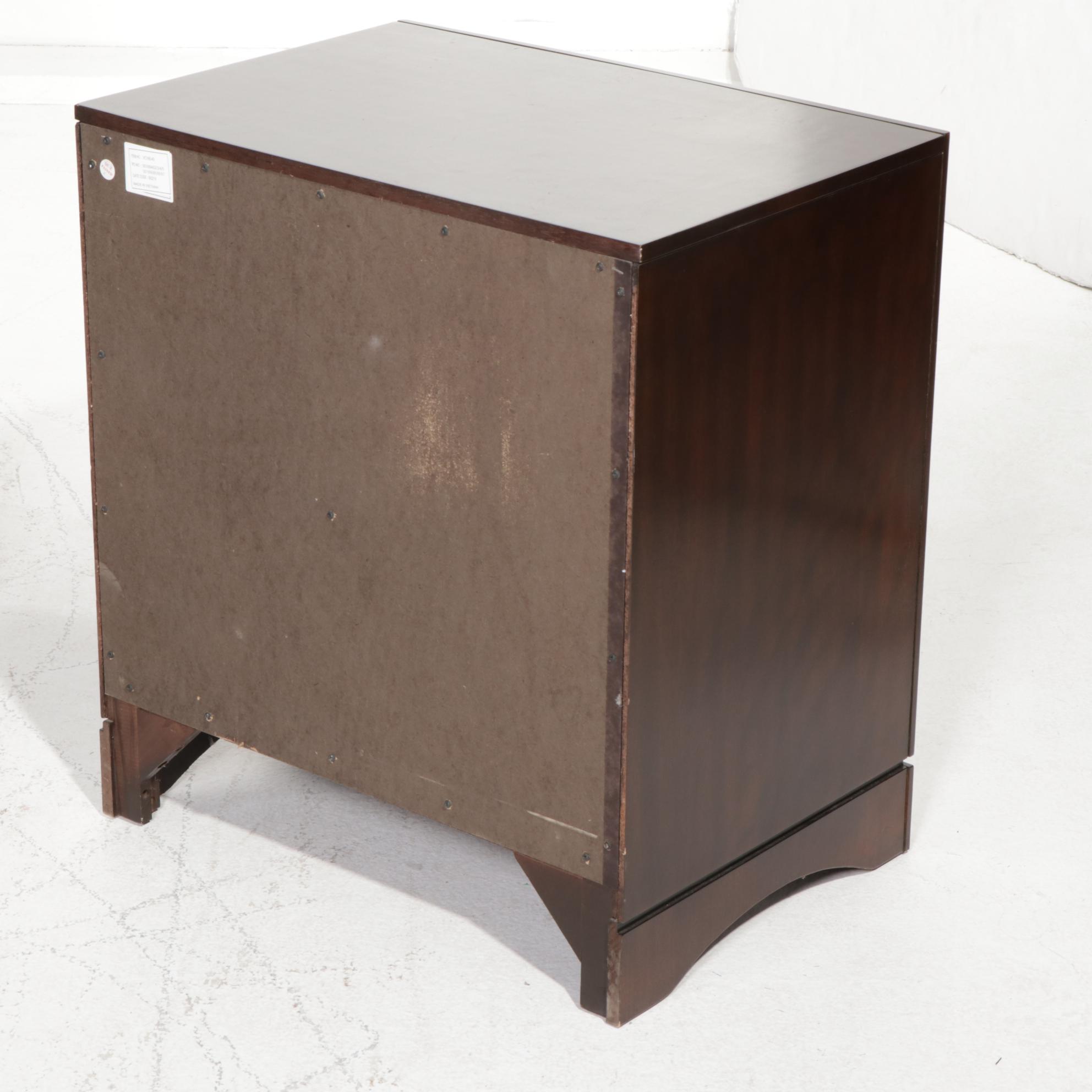 Najarian "Toronto" PecanStained Queen Size Bed Frame with TwoDrawer Nightstand EBTH