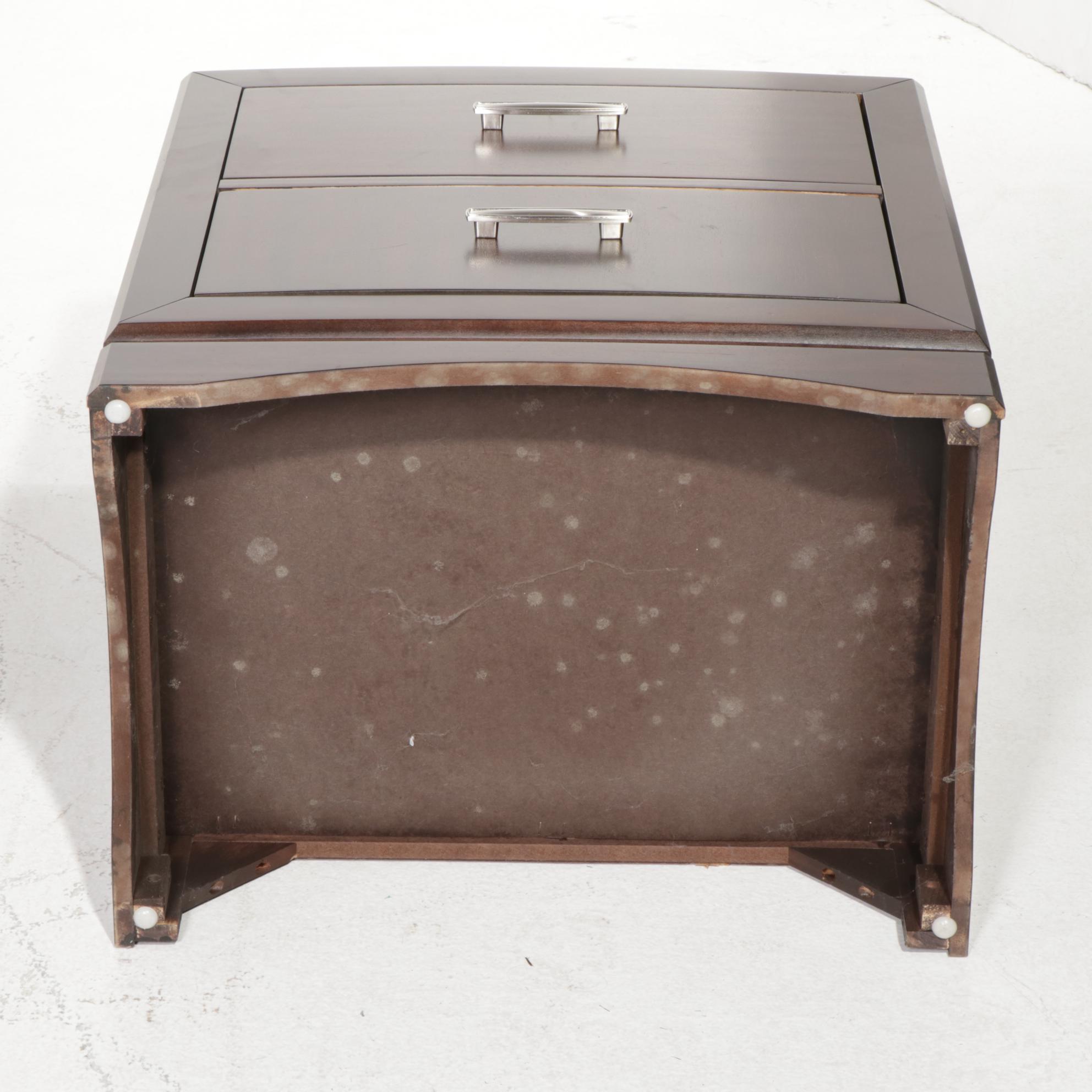 Najarian "Toronto" PecanStained Queen Size Bed Frame with TwoDrawer Nightstand EBTH