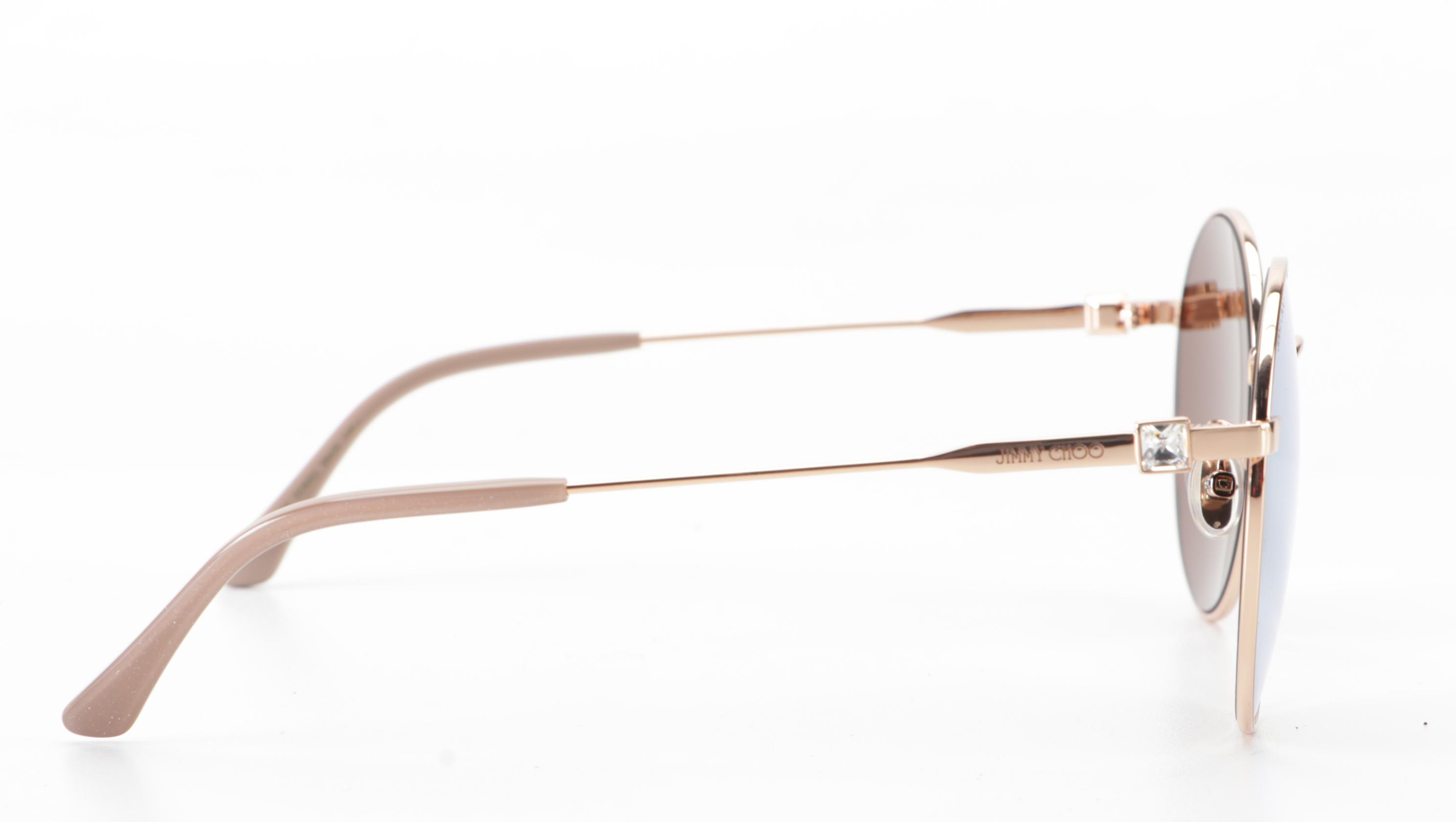 Jimmy Choo KAT/6/K Round Rose GoldTone Metal Sunglasses with Case EBTH