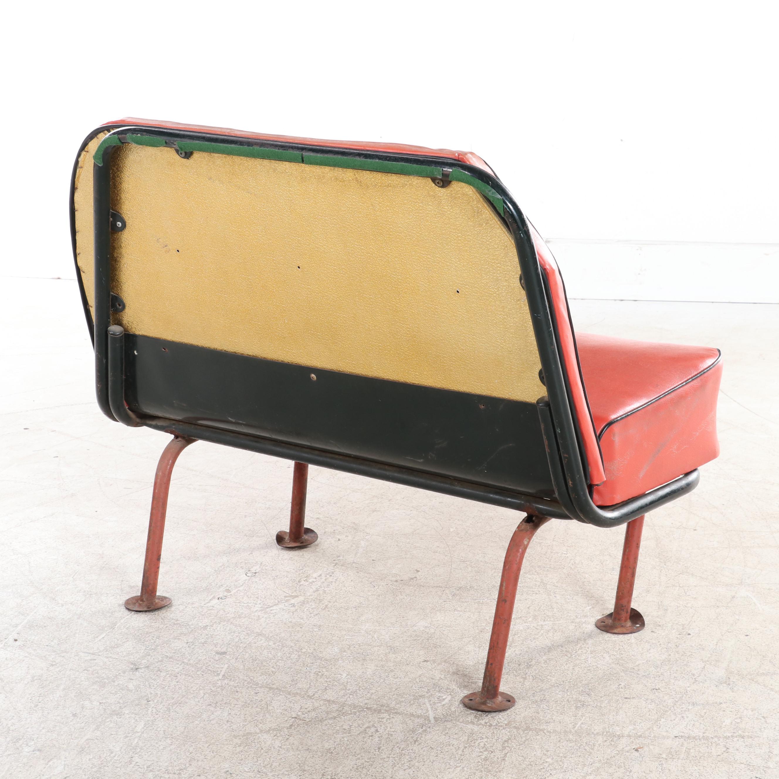 Metal and Vinyl Bus Bench Seat, Mid20th Century EBTH