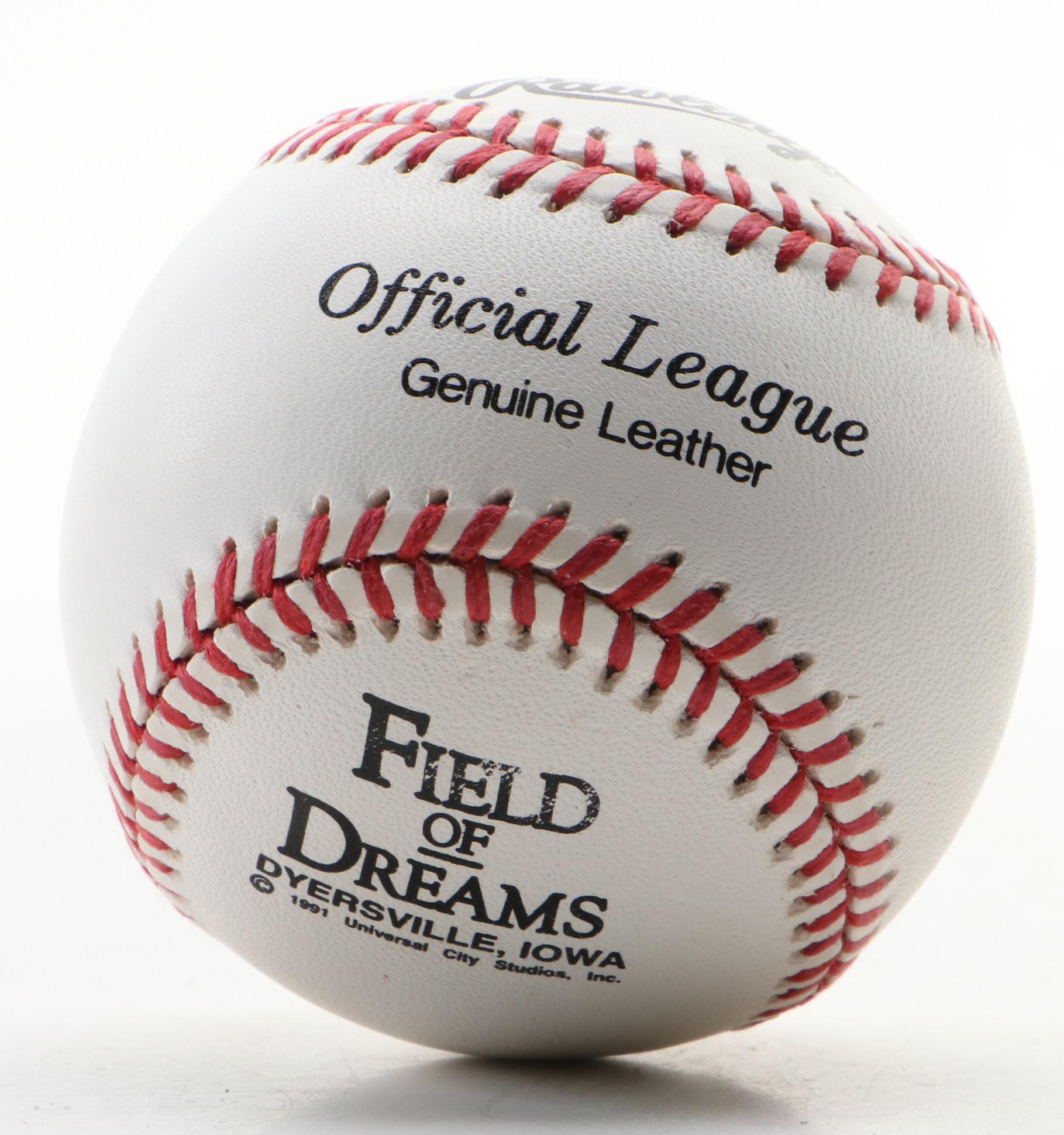 Field Of Dreams Memorabilia in Display Case, Rawlings Commemorative