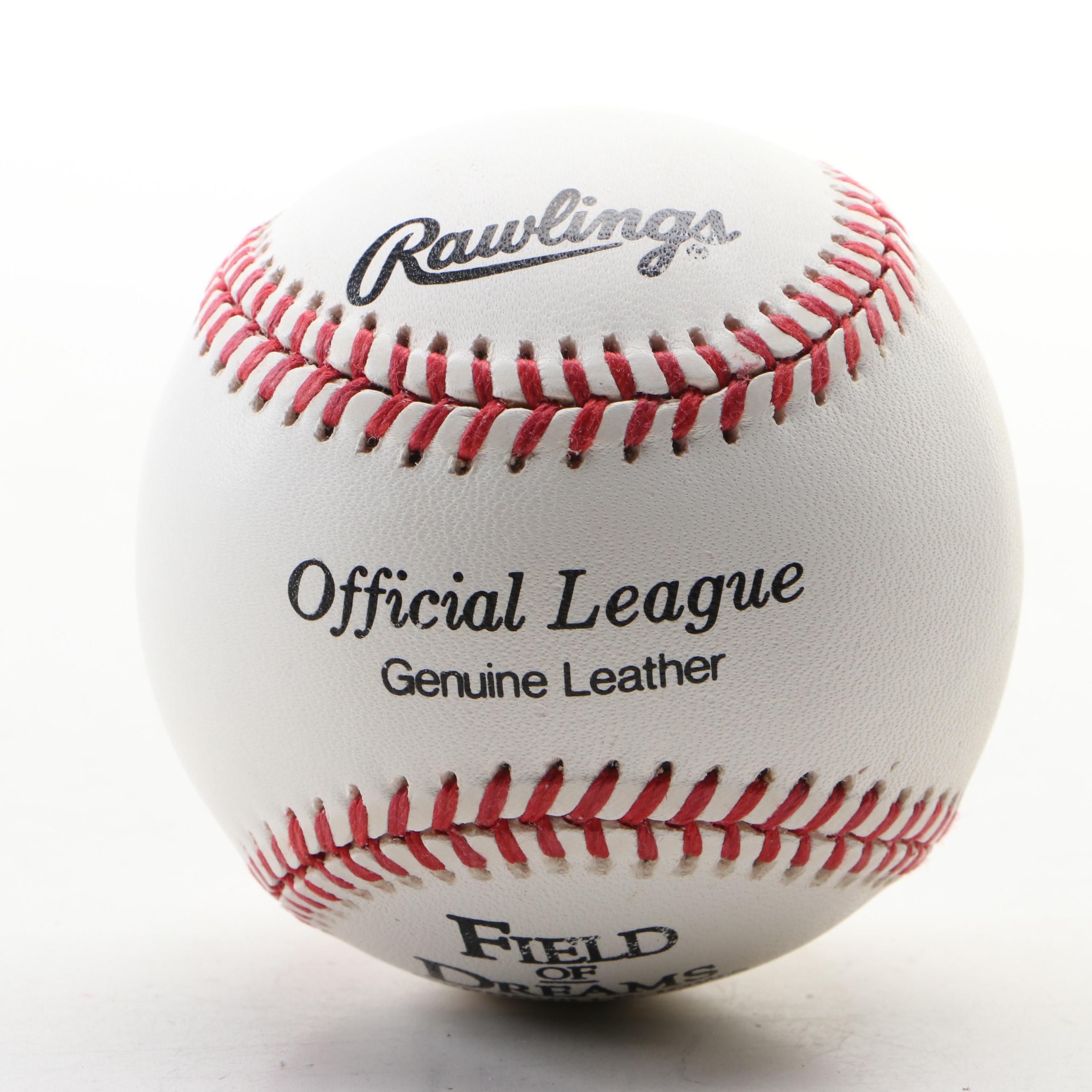 Field Of Dreams Memorabilia in Display Case, Rawlings Commemorative