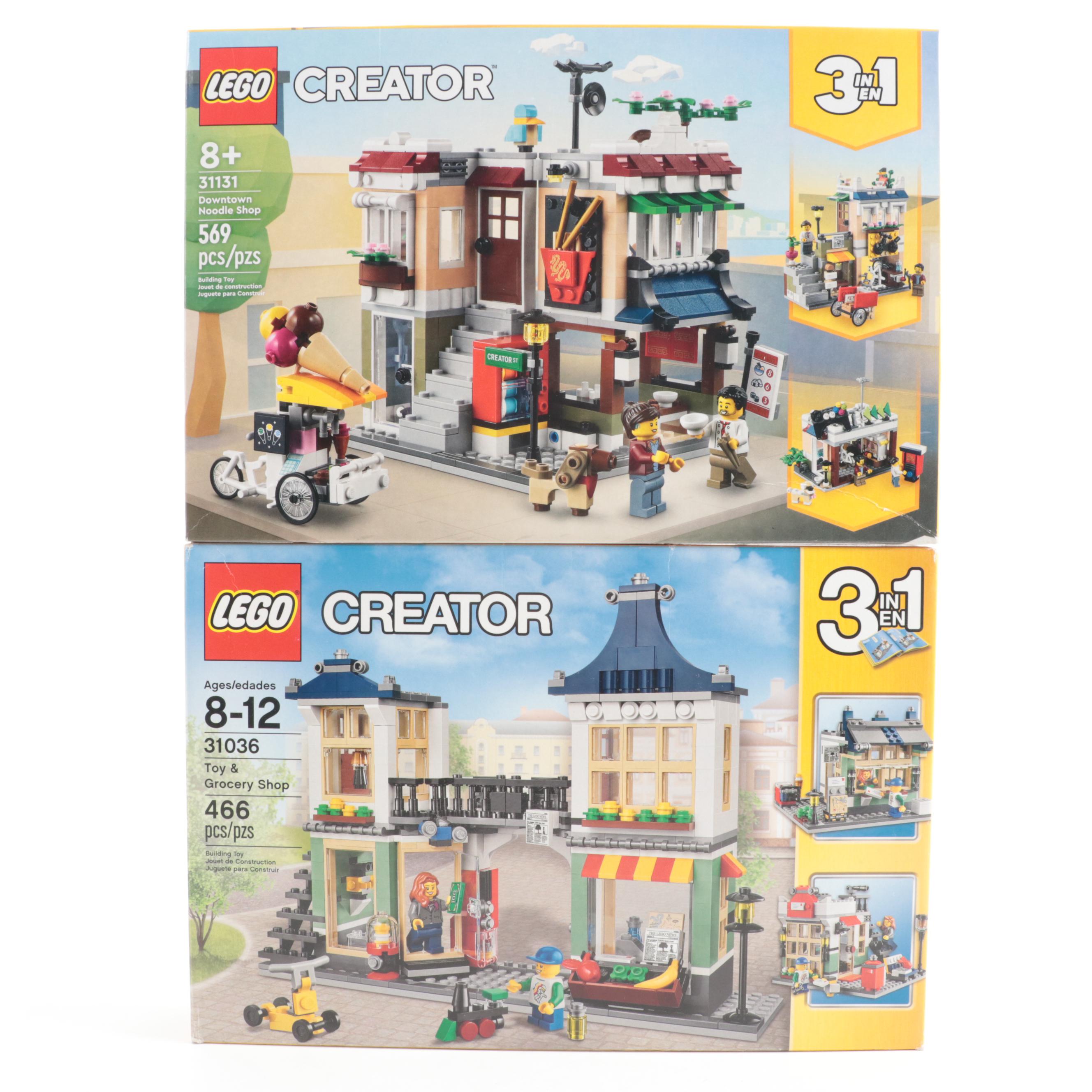 LEGO Townhouse Toy Store, Modular Sweet Surprises, Noodle Shop and More