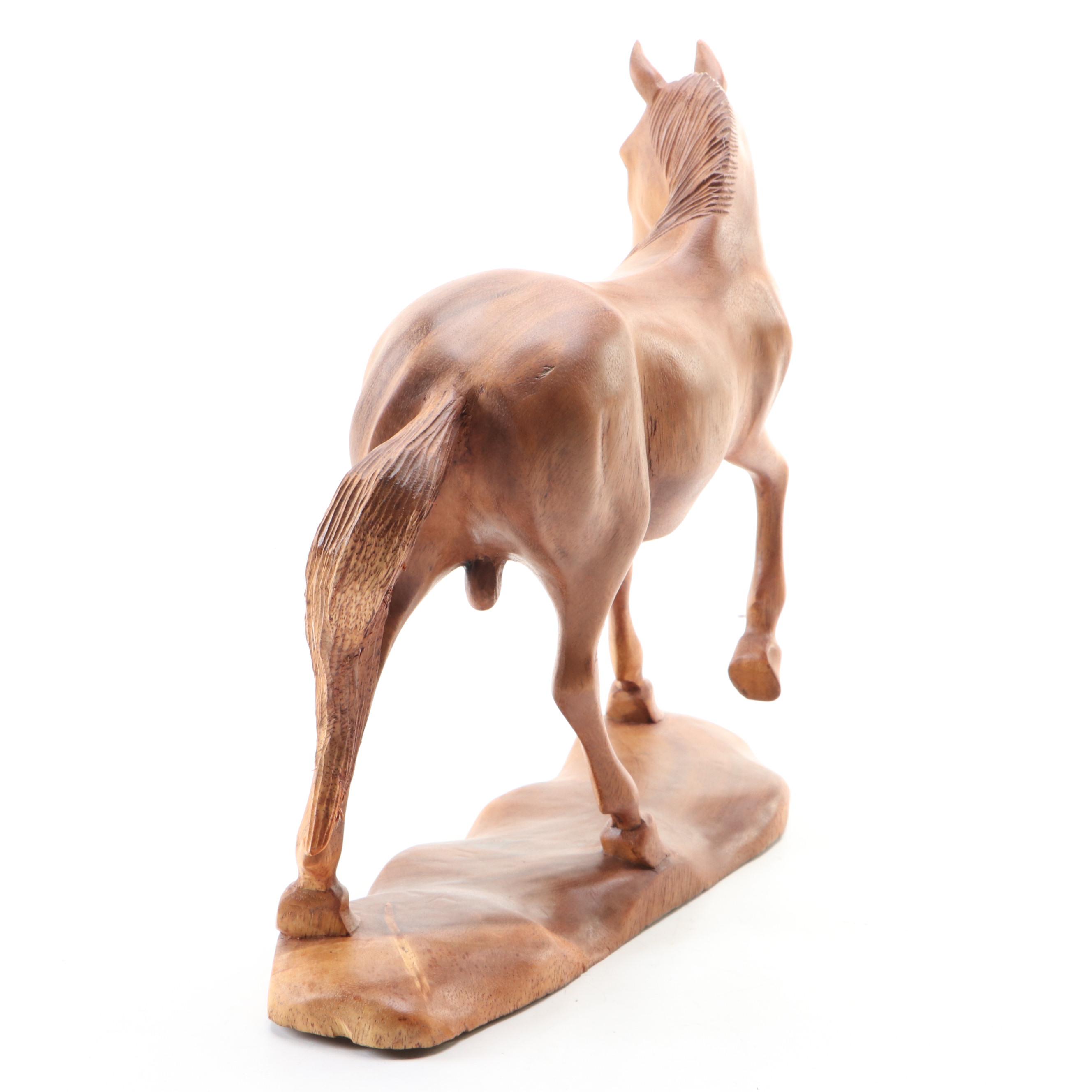 Carved Wooden Horse Figurine EBTH
