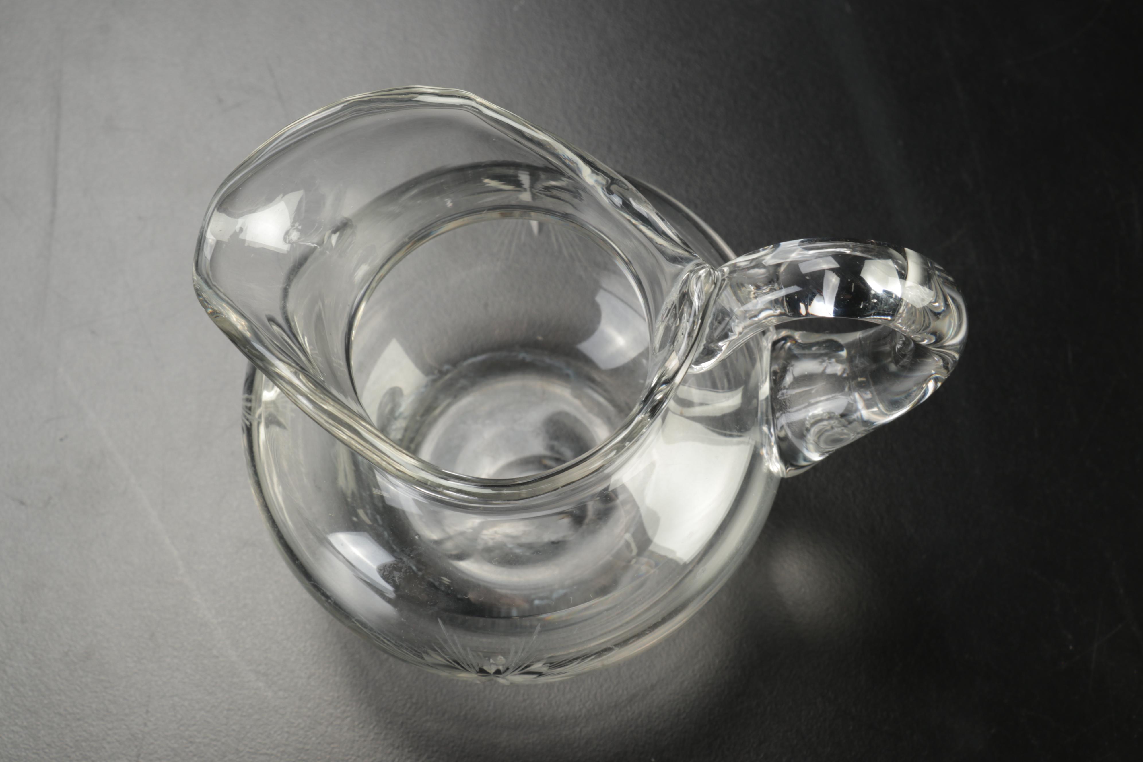 AnchorHocking "Boopie" Coupes with Etched and Pressed Glass Table