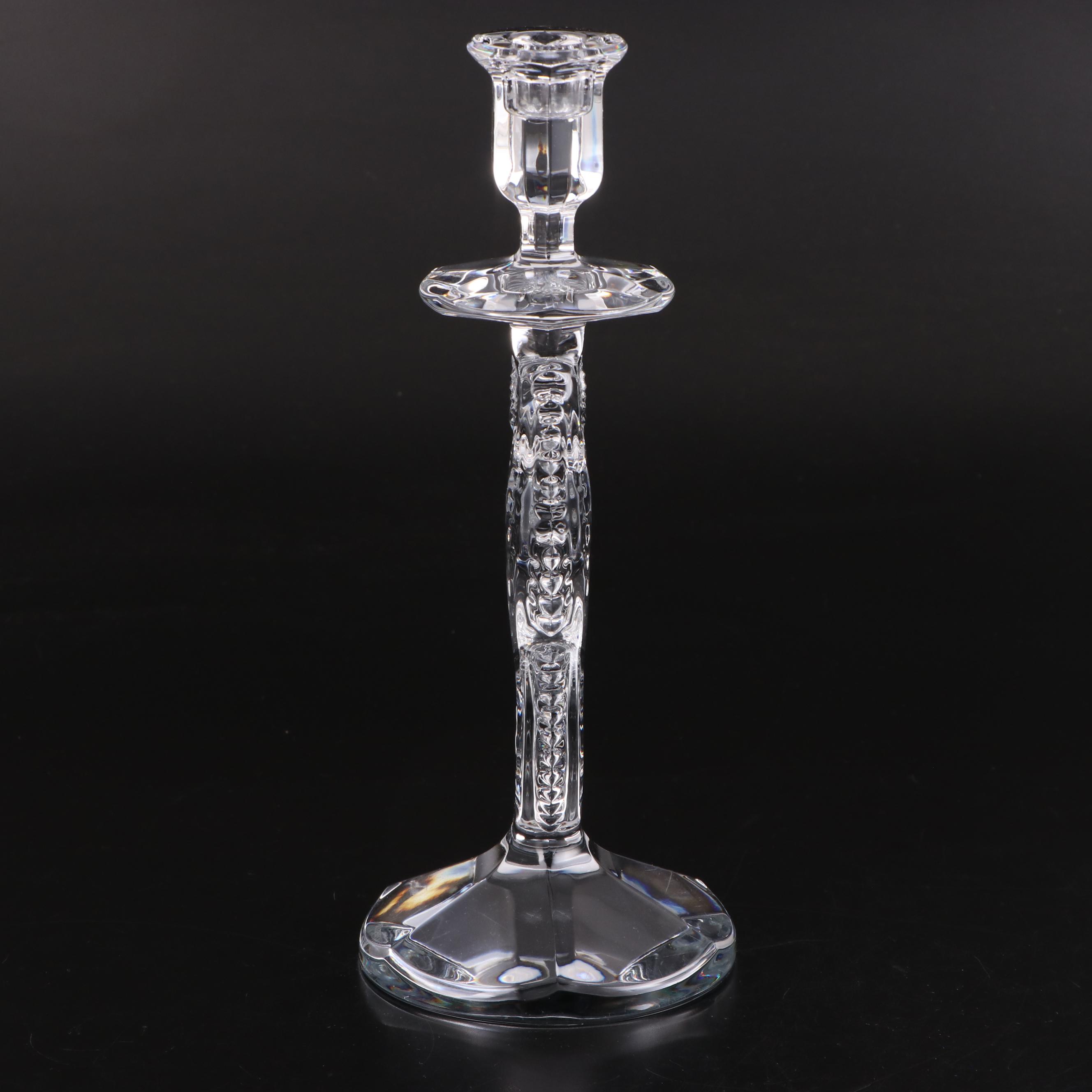 Pair of Waterford Crystal "Seahorse" Single Light Candlesticks EBTH